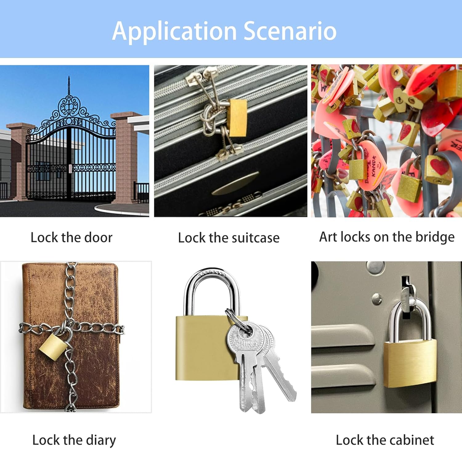 5 Pezzi Lucchetto di Sicurezza 32 mm - immagine 2