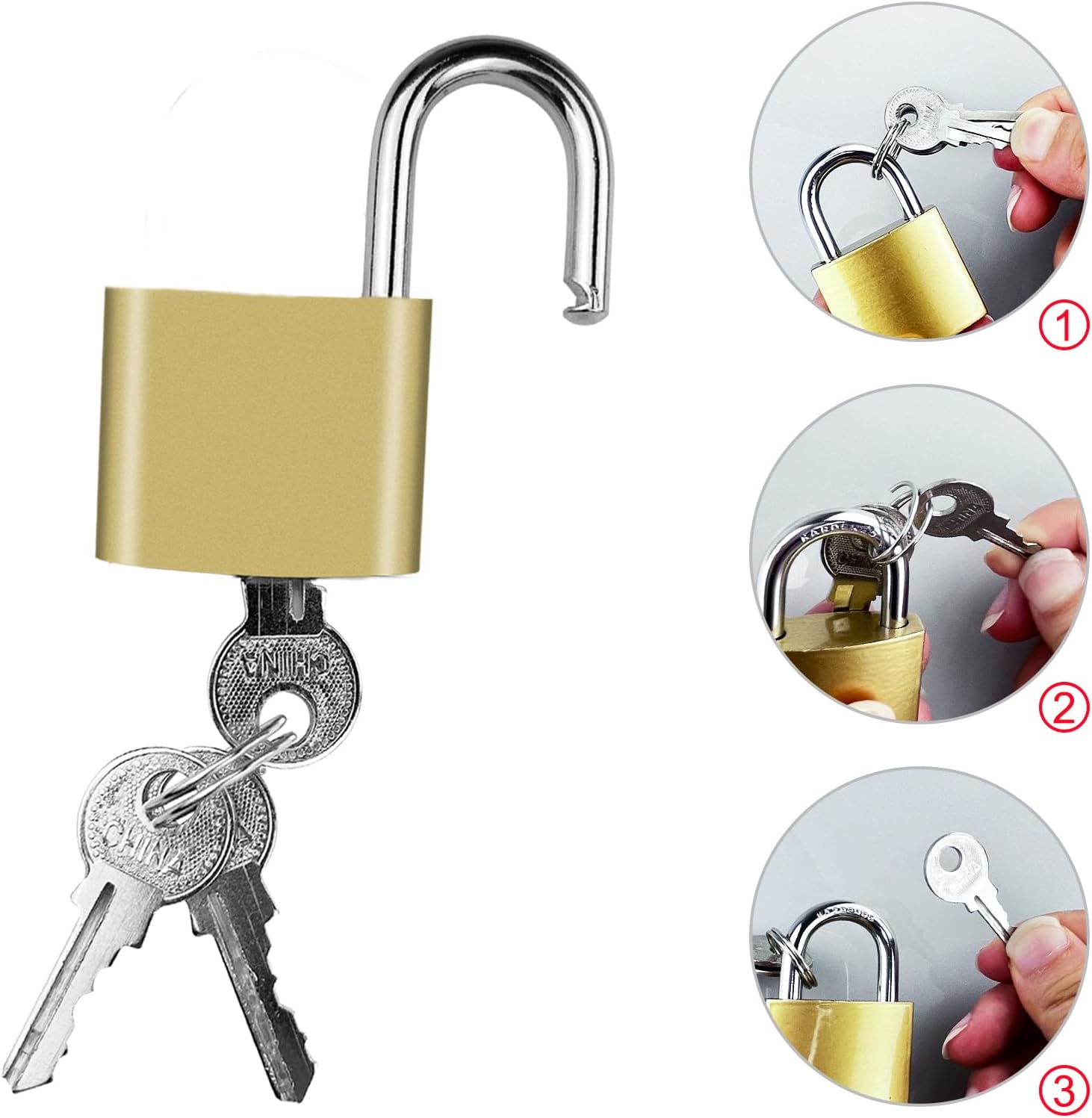 5 Pezzi Lucchetto di Sicurezza 32 mm - immagine 3