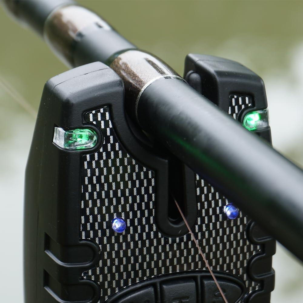 Allarme morso Pesca alla Carpa e Set Swinger LED Blu Resistente all'Acqua - immagine 4