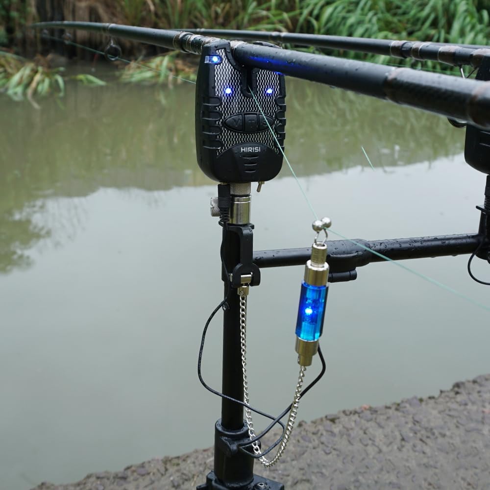 Allarme morso Pesca alla Carpa e Set Swinger LED Blu Resistente all'Acqua - immagine 7
