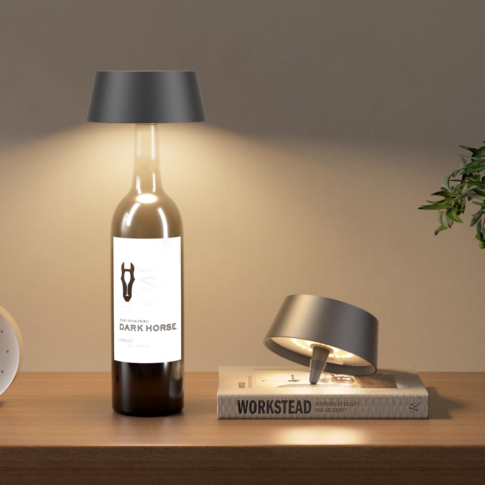 Aipsun 2PCS Lampada Bottiglia Liquore Ricaricabile Antracite