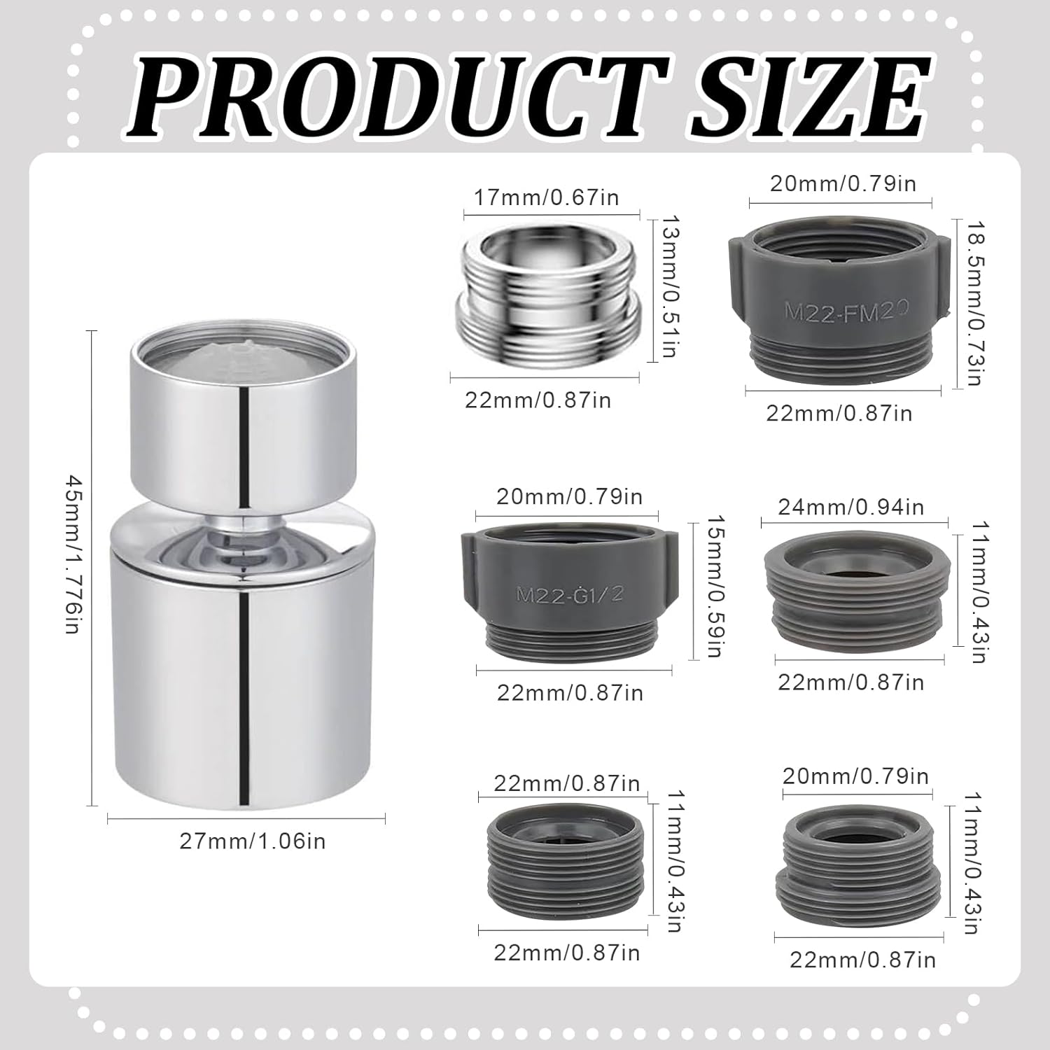 Aeratore Rubinetto 2 Modalità in Acciaio Inox - immagine 2