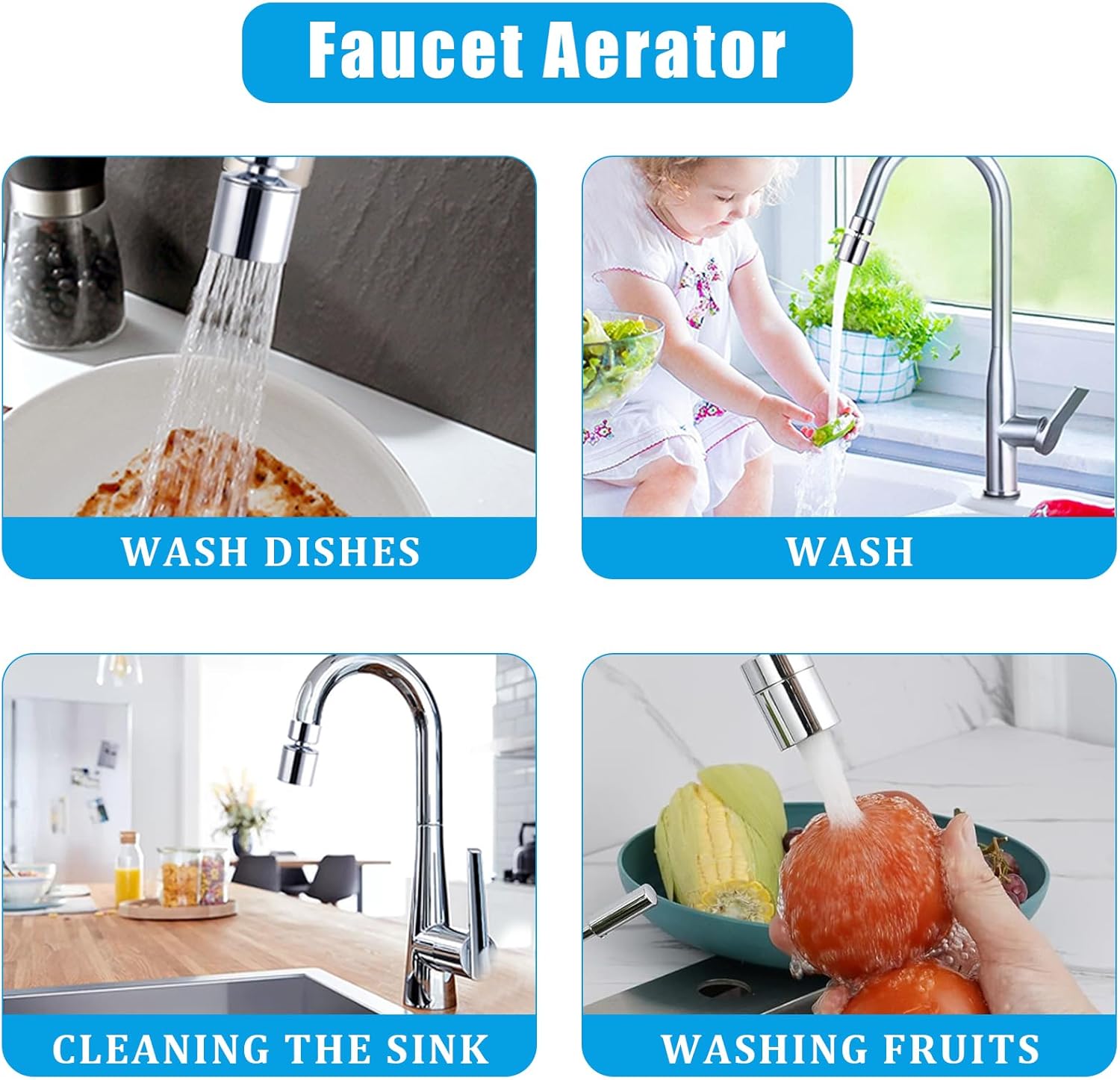 Aeratore Rubinetto 2 Modalità in Acciaio Inox - immagine 4