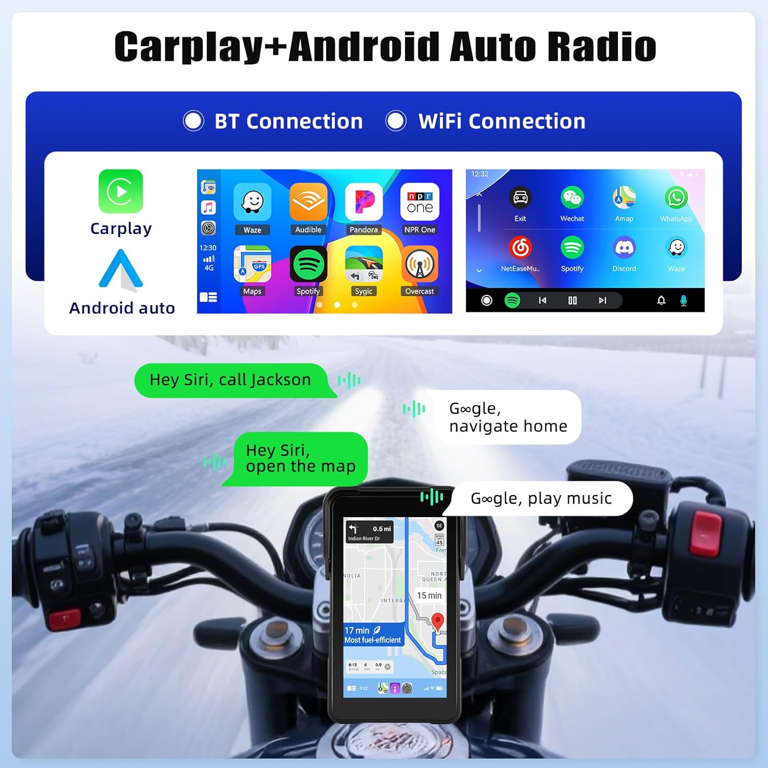 Sixtop CarPlay Moto con GPS Navigatore 5 Pollici - immagine 3