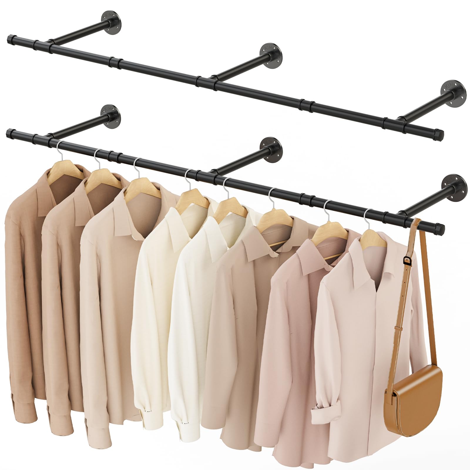 Yheenlf Barra Appendiabiti da Parete Industriale 150cm (2 pz)