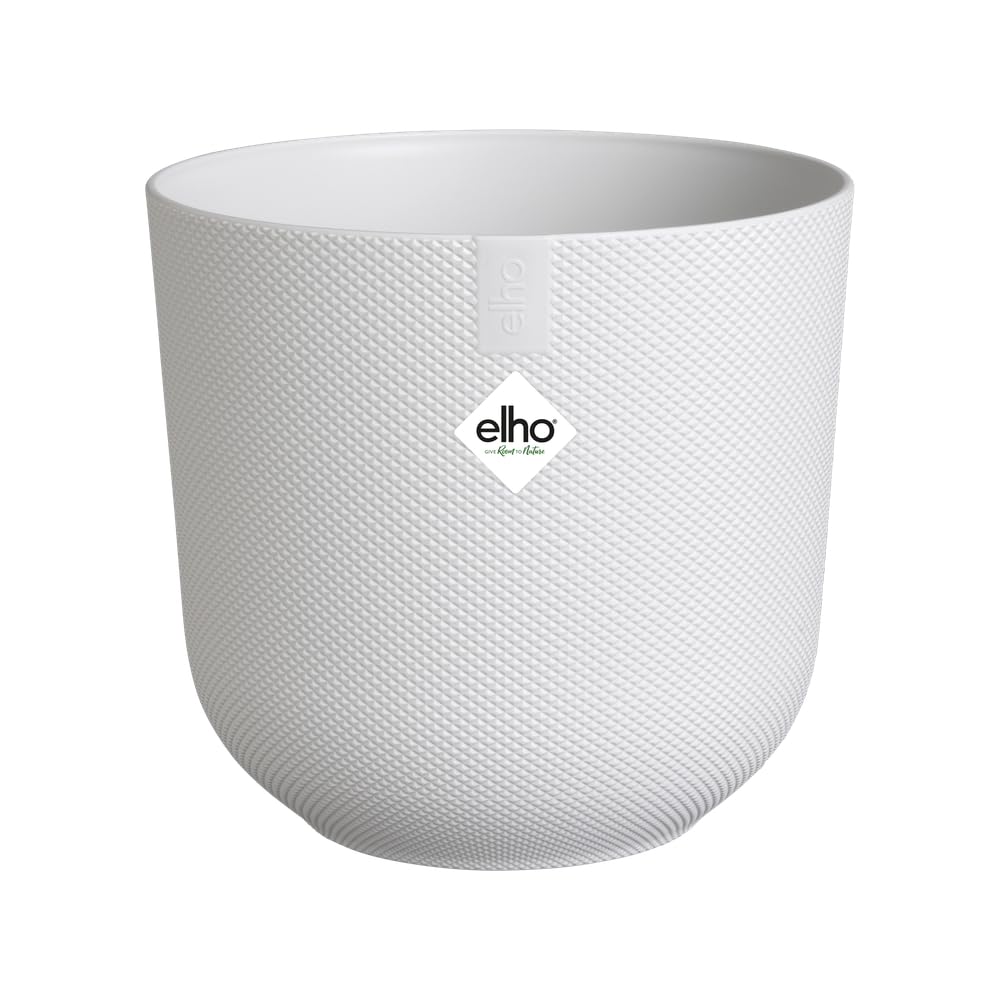 elho Jazz Round - Vaso per Fiori da 35 cm, Bianco Seta