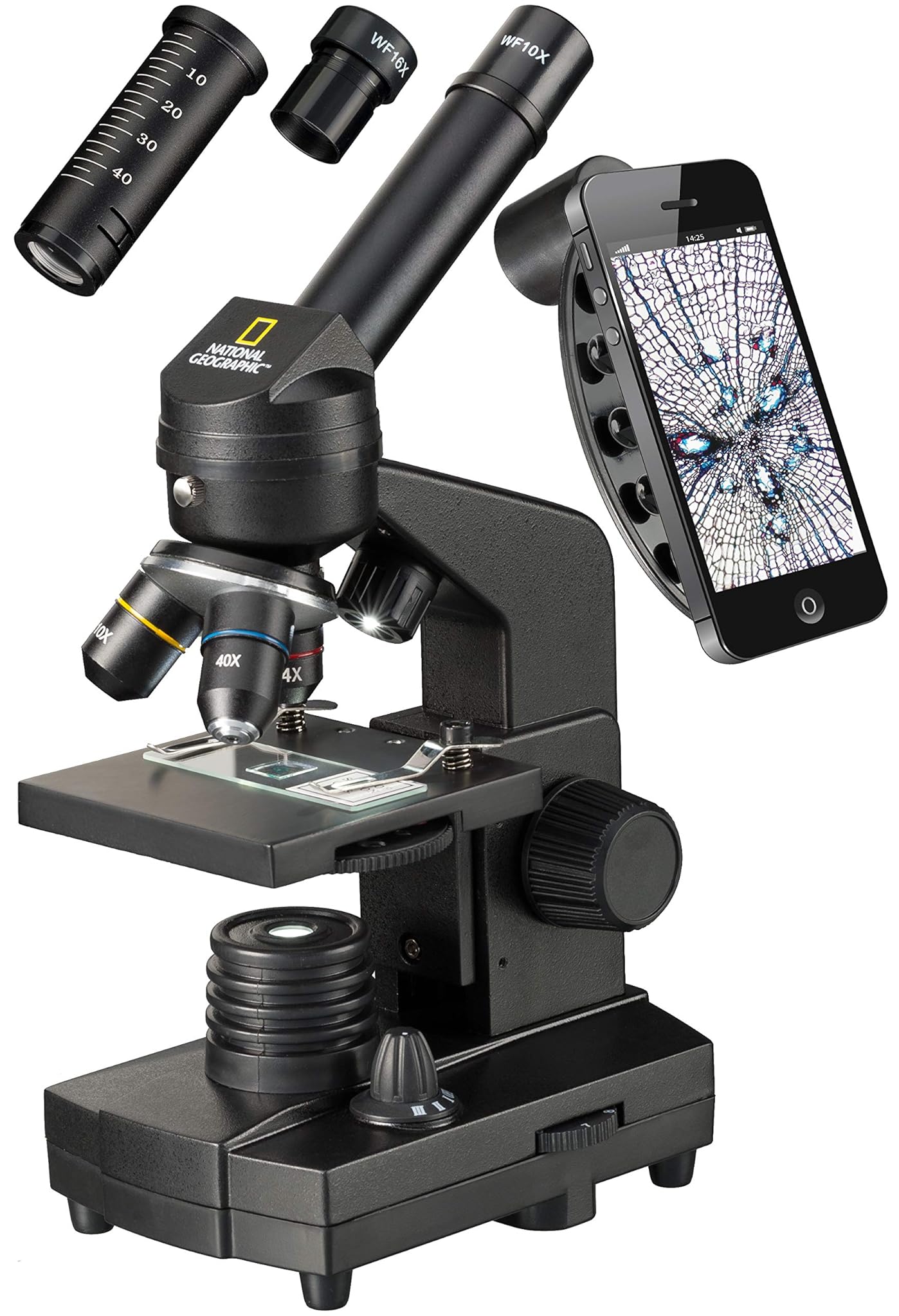 National Geographic 9039001 Microscopio 40X -1280X Con Supporto Per Smartphone