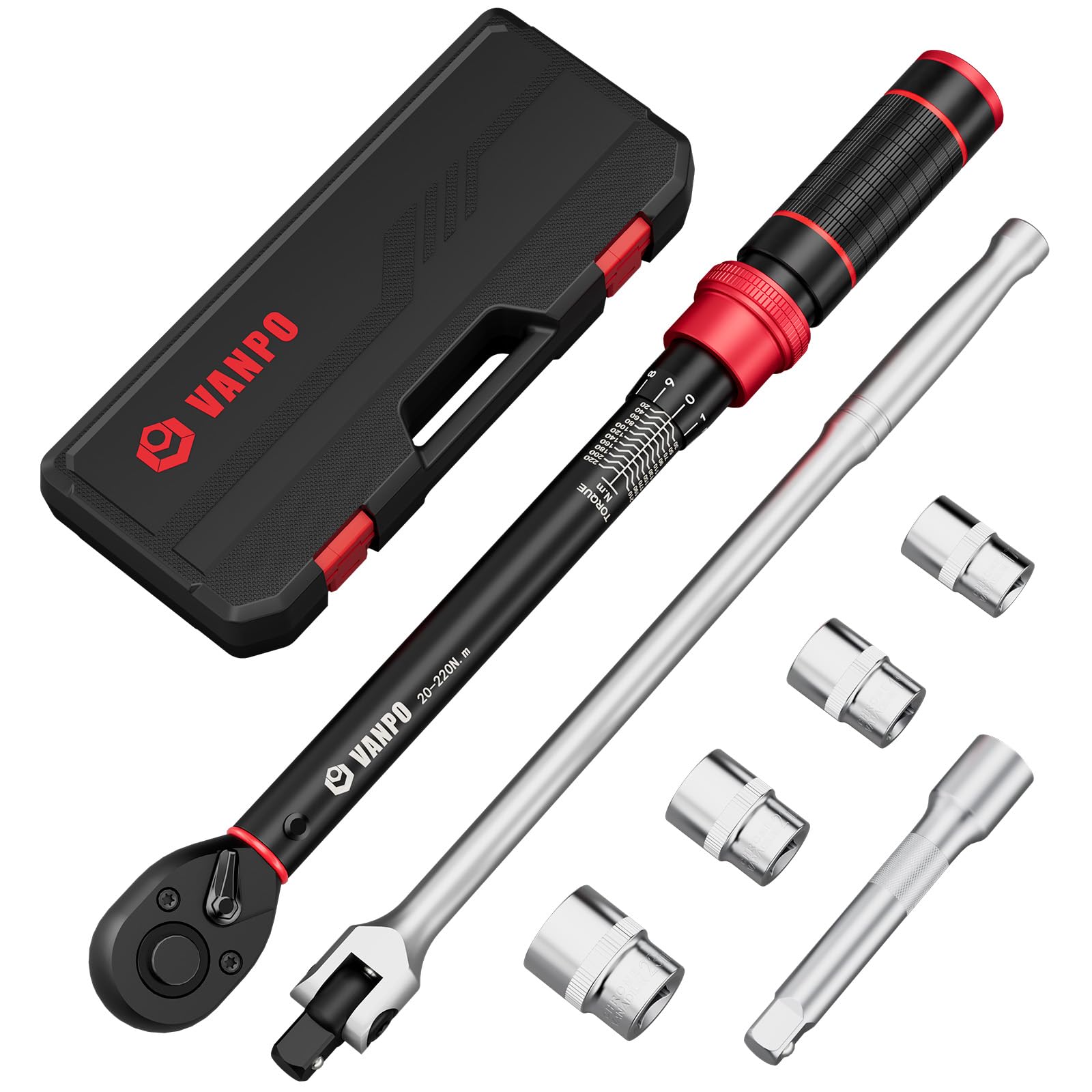 Vanpo Chiave Dinamometrica Auto 1/4" 20-220Nm