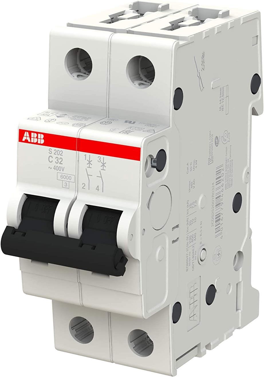 ABB S202 C32 INTERRUTTORE AUTOMATICO 6KA 2P, White - immagine 2