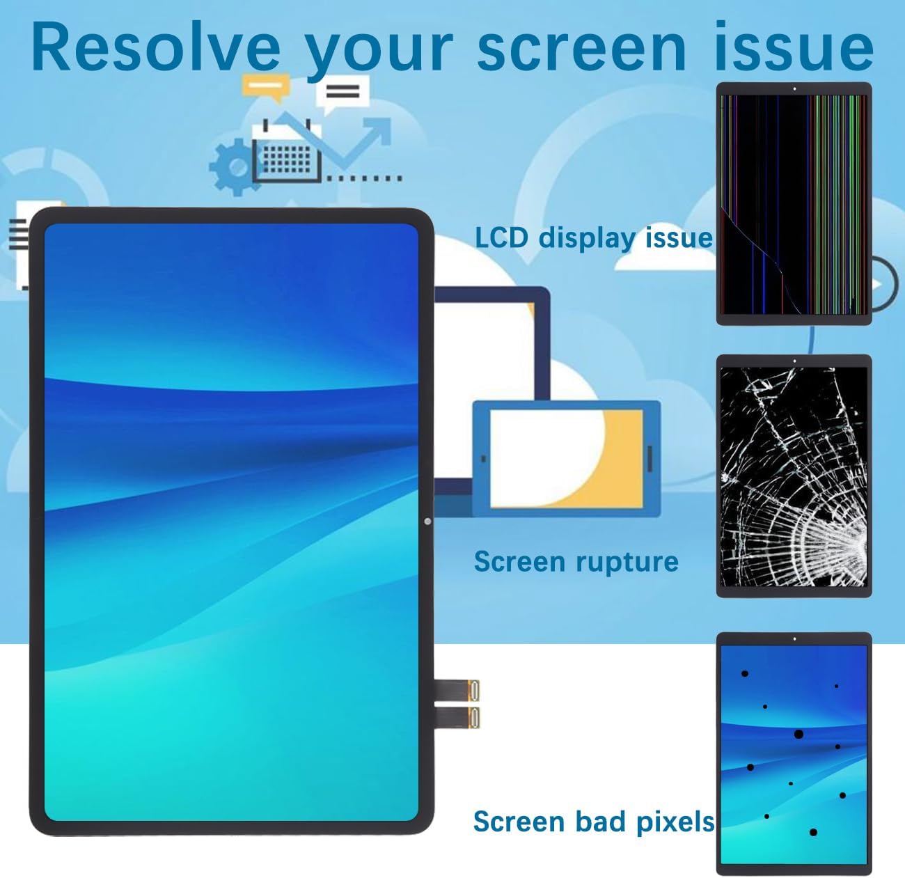 Hlygzx Display LCD per Xiaomi Pad 6 11 pollici, Nero - immagine 3