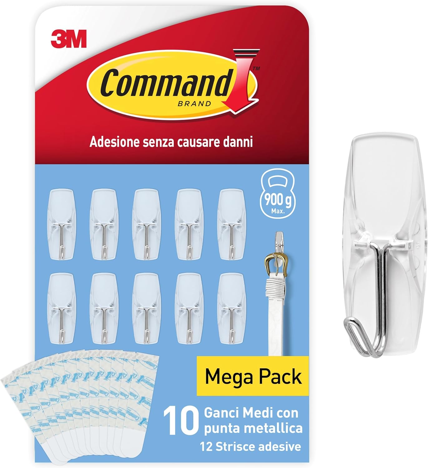 Command Ganci Medi Trasparenti Adesivi - immagine 1