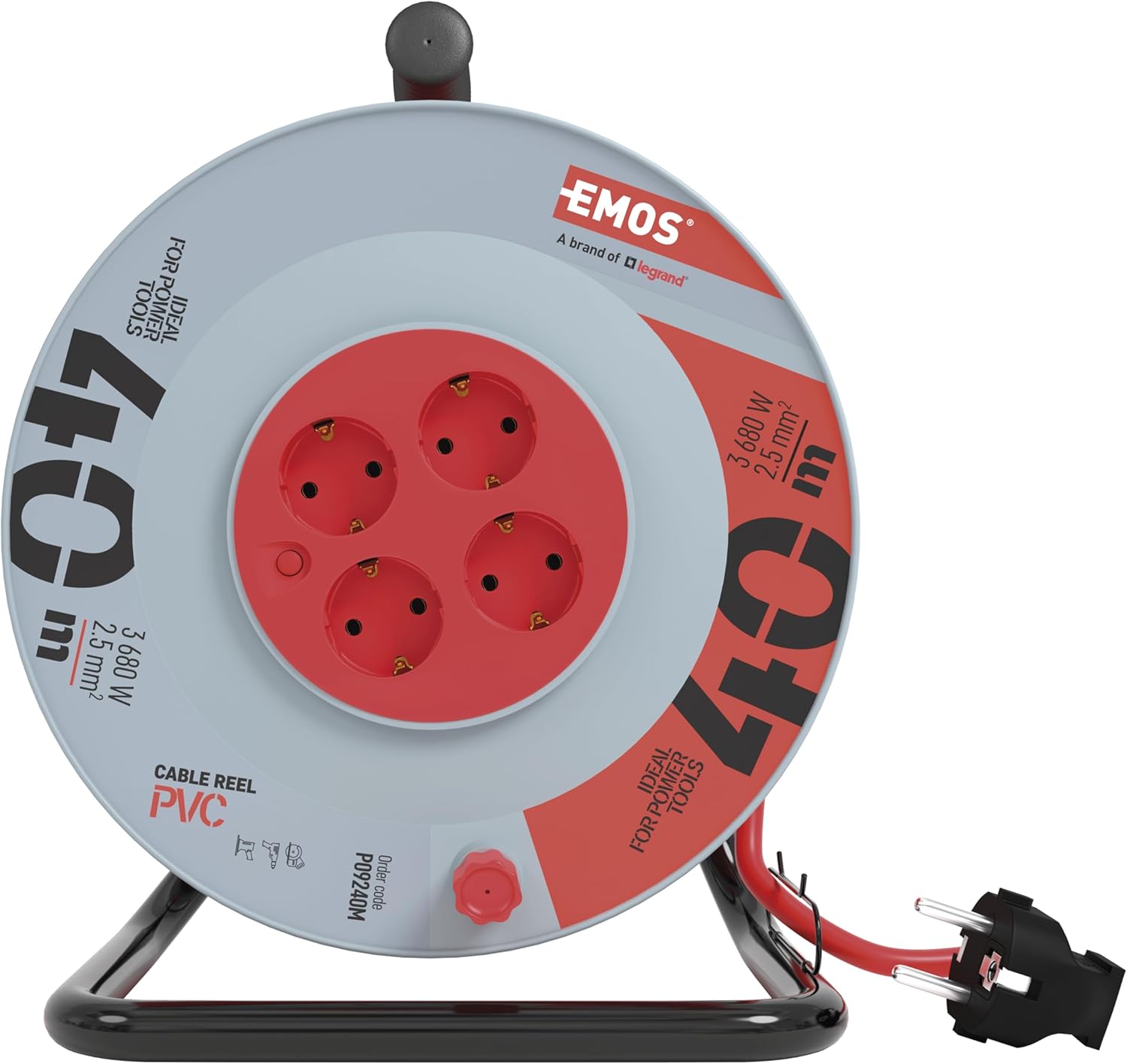 Emos - Avvolgicavo 40m con Prolunga Rinforzata - immagine 1
