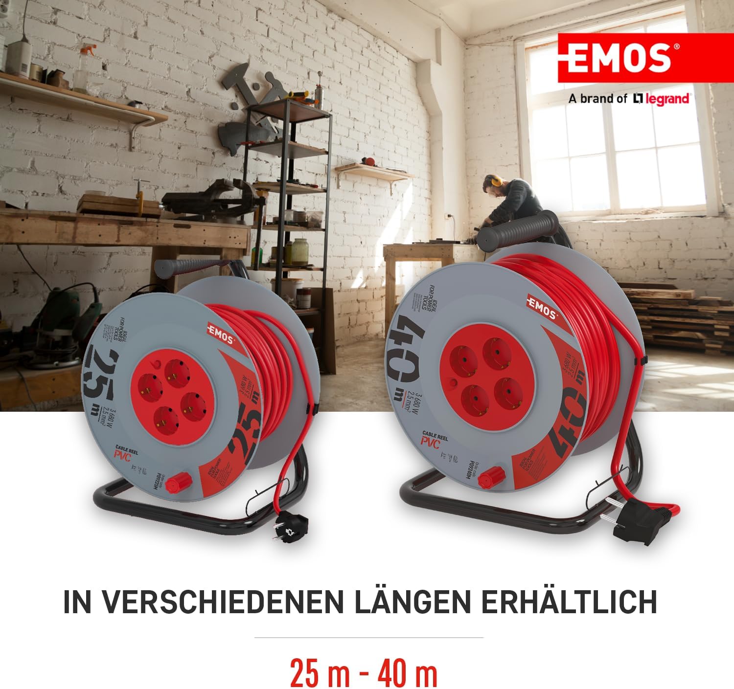 Emos - Avvolgicavo 40m con Prolunga Rinforzata - immagine 4