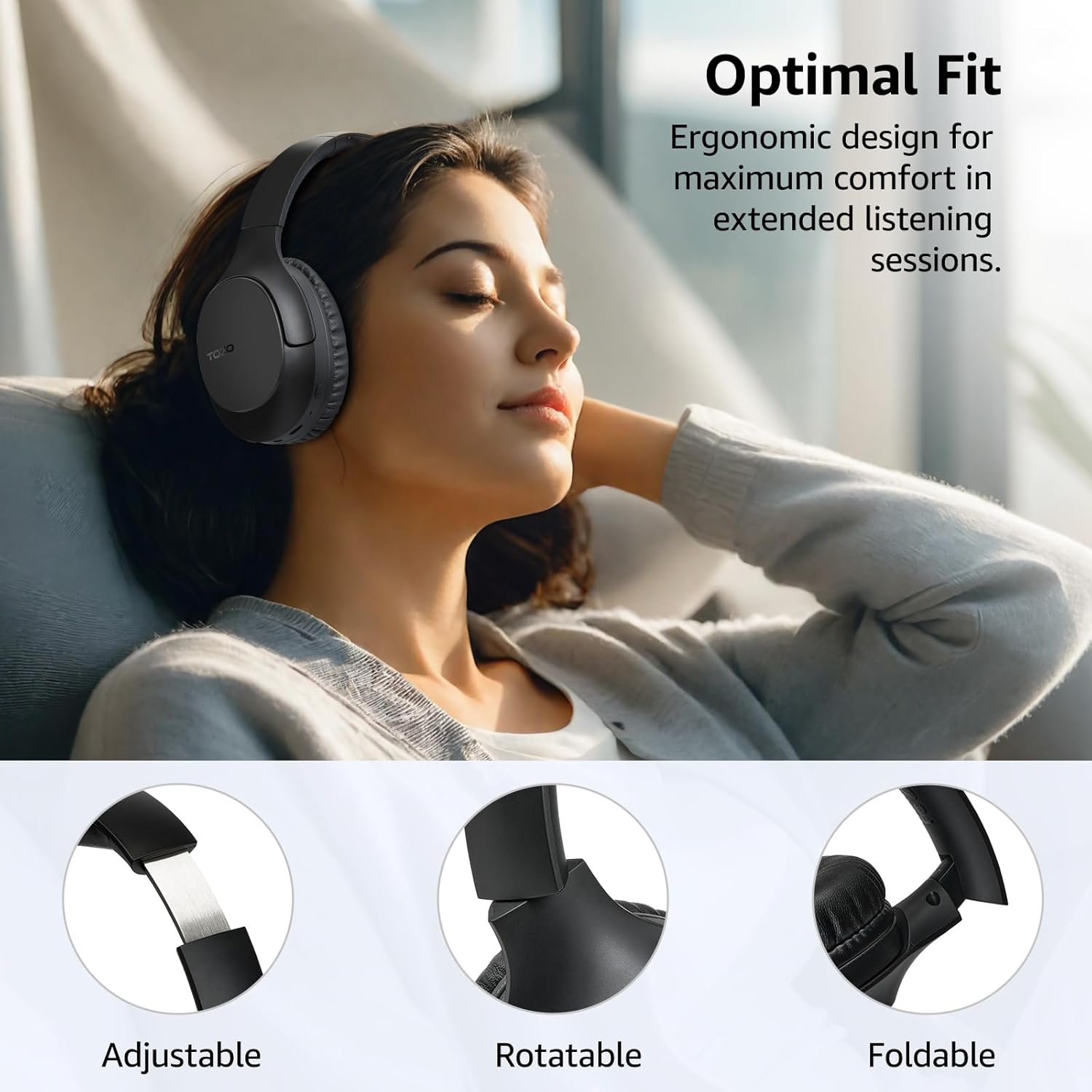 Tozo HA1 Cuffie Bluetooth Wireless 70 Ore, Nero - immagine 8