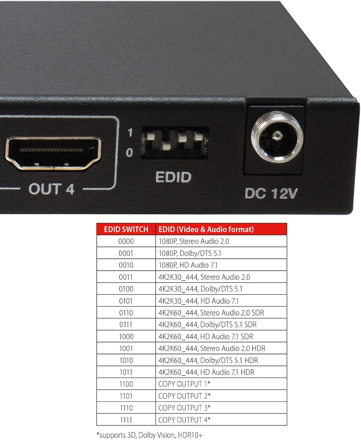 Feintech VMS04400 - Switch Matrice HDMI 2.0 4x4 - immagine 3