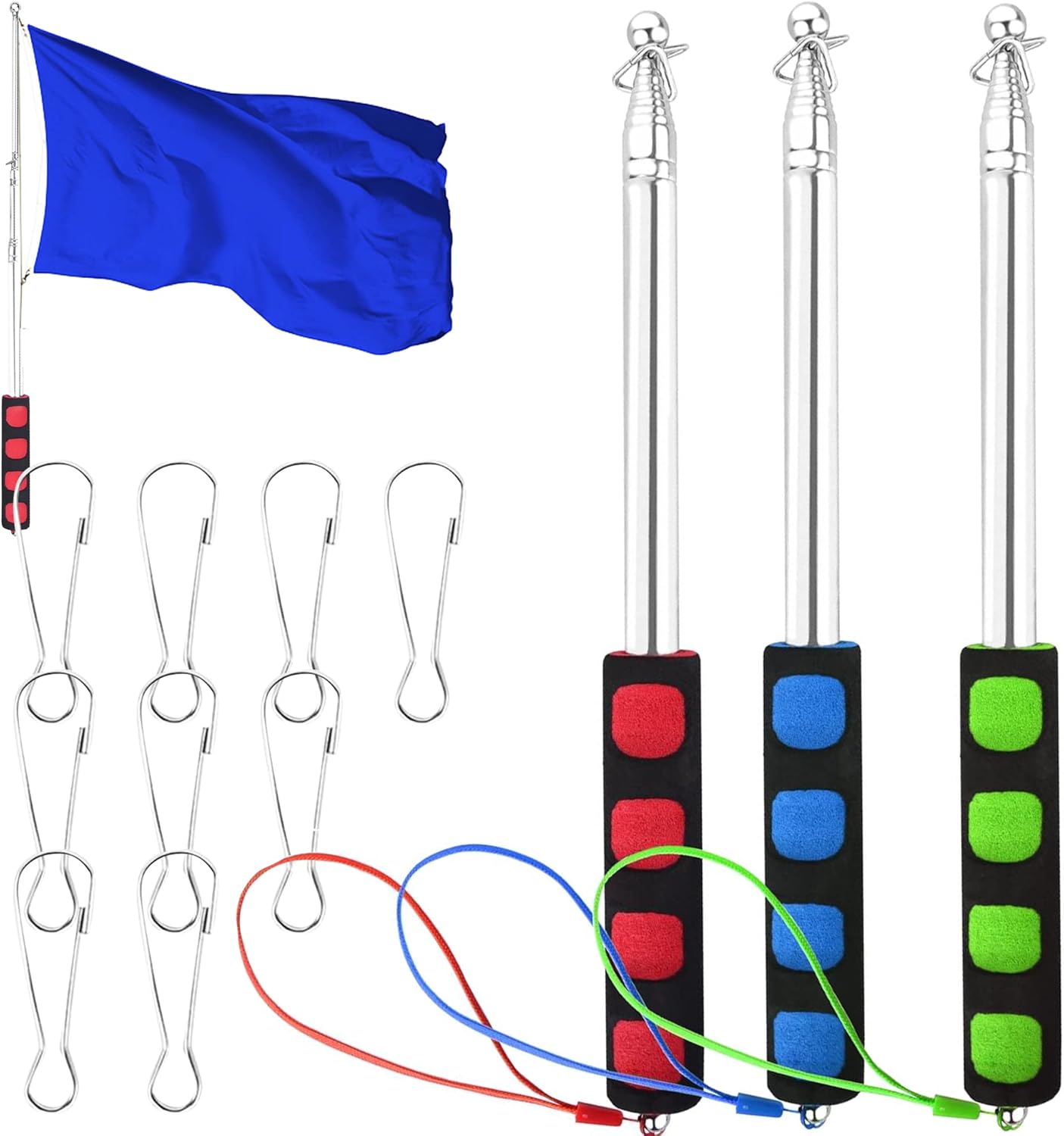 Dantolo 3 Aste Telescopiche per Bandiere Portatili 2m - immagine 1