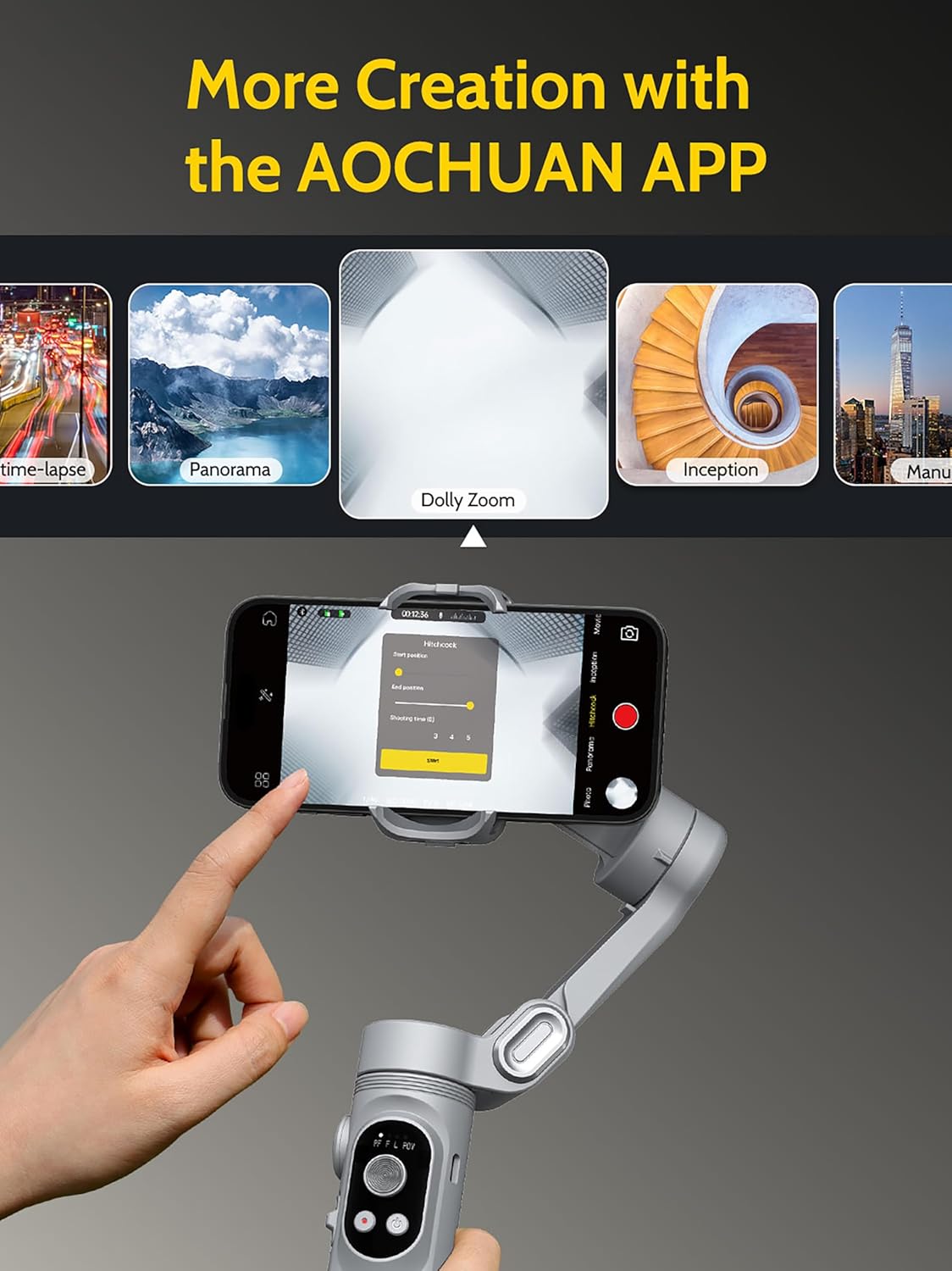 Aochuan Stabilizzatore Gimbal 3 Assi per Smartphone - immagine 5