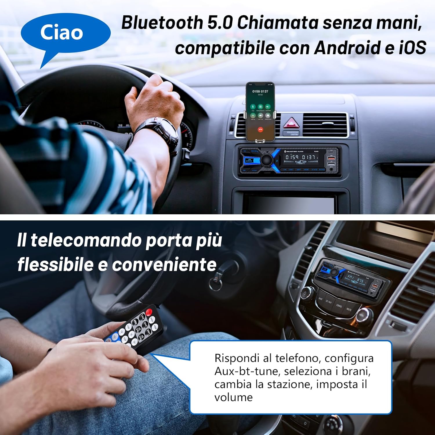 Wistrue Autoradio Bluetooth 1DIN con RDS - immagine 3