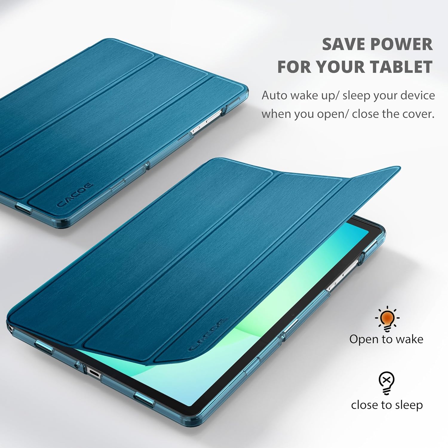 Cacoe Cover per Samsung Galaxy Tab A11+/A9+ 11" (2025/2023), Blu Pavone - immagine 3