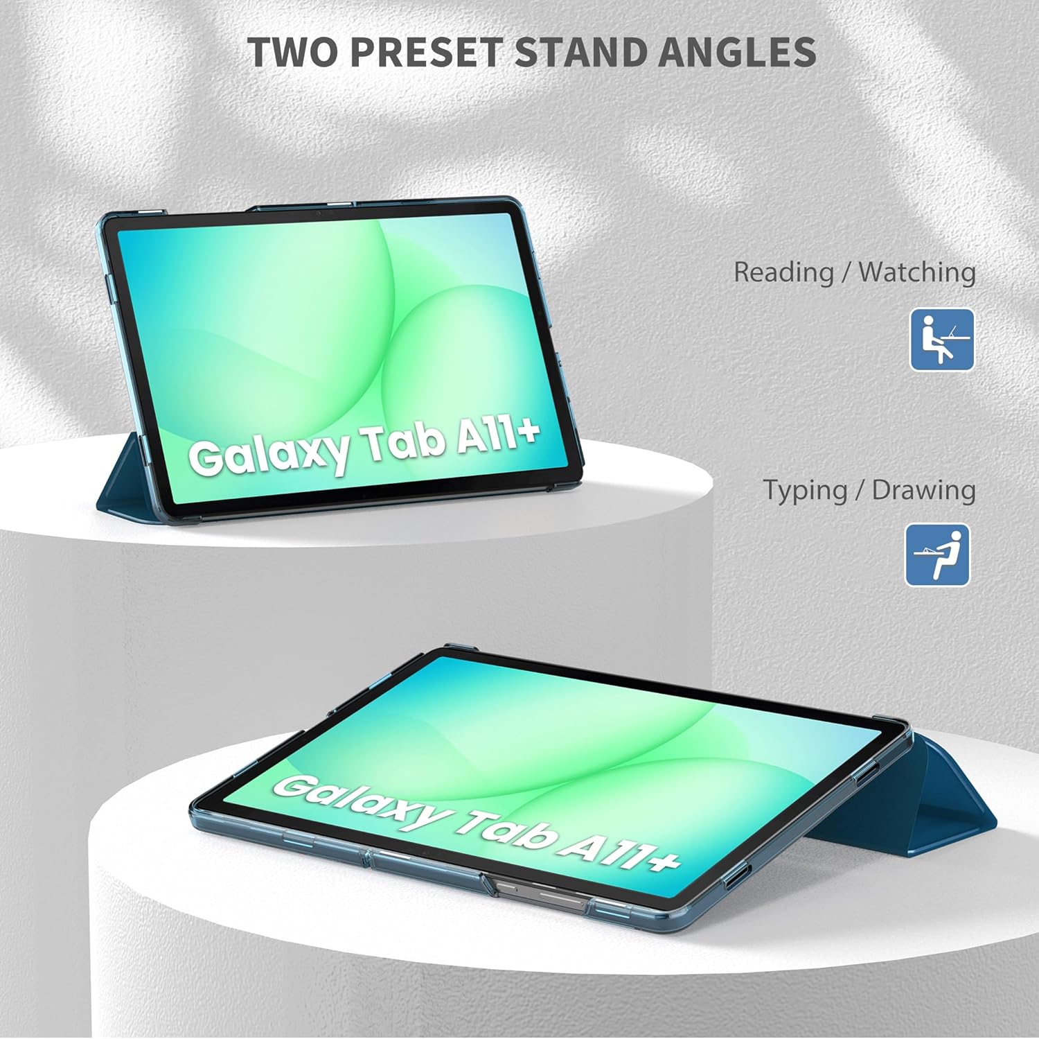 Cacoe Cover per Samsung Galaxy Tab A11+/A9+ 11" (2025/2023), Blu Pavone - immagine 4