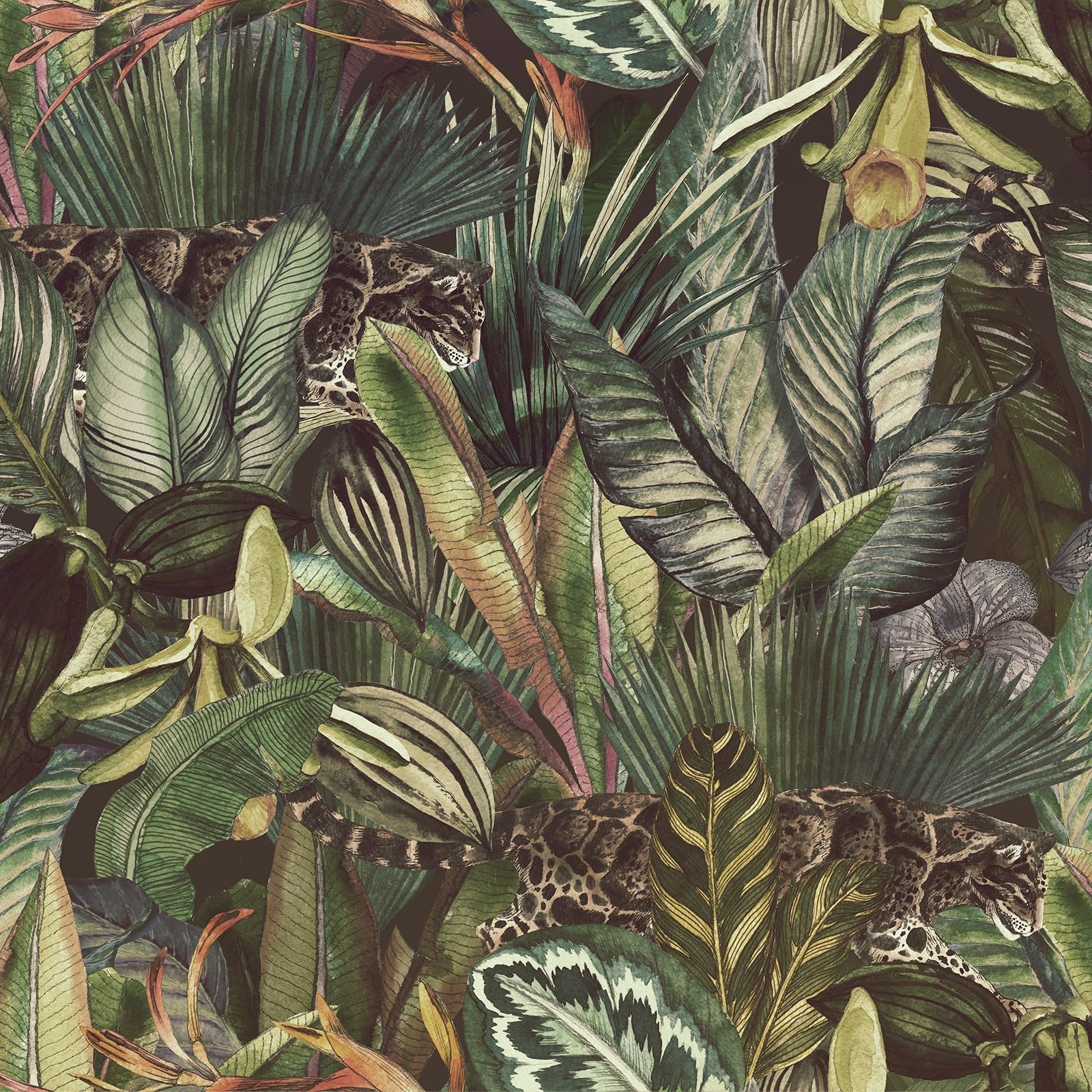 Funstick Carta da Parati Adesiva Muro Tropicale Verde 44.5cmx9m