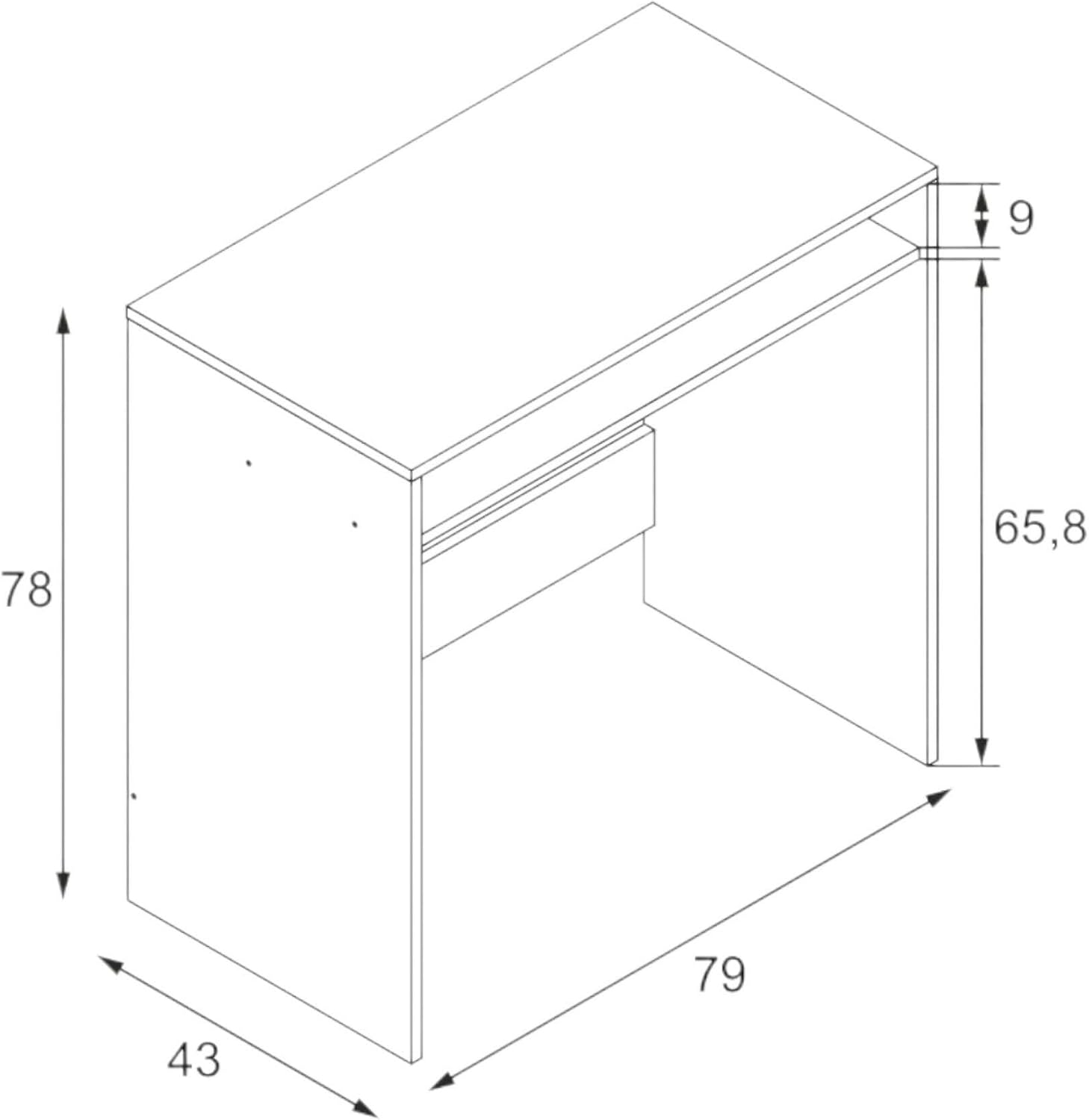 Dmora Scrivania Portland con Ripiano Fisso, Bianco - immagine 2