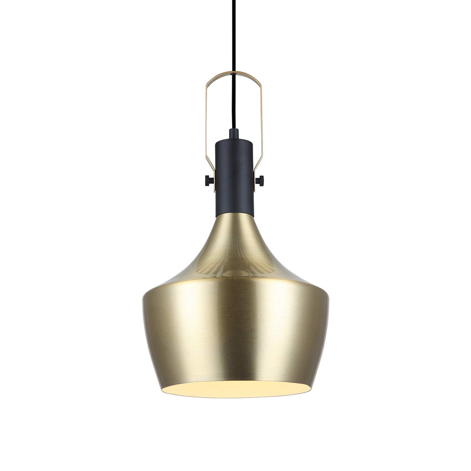 LUSSIOL Seatle Sospensione 40 W, Or/Noir, ø25 x H 34 cm