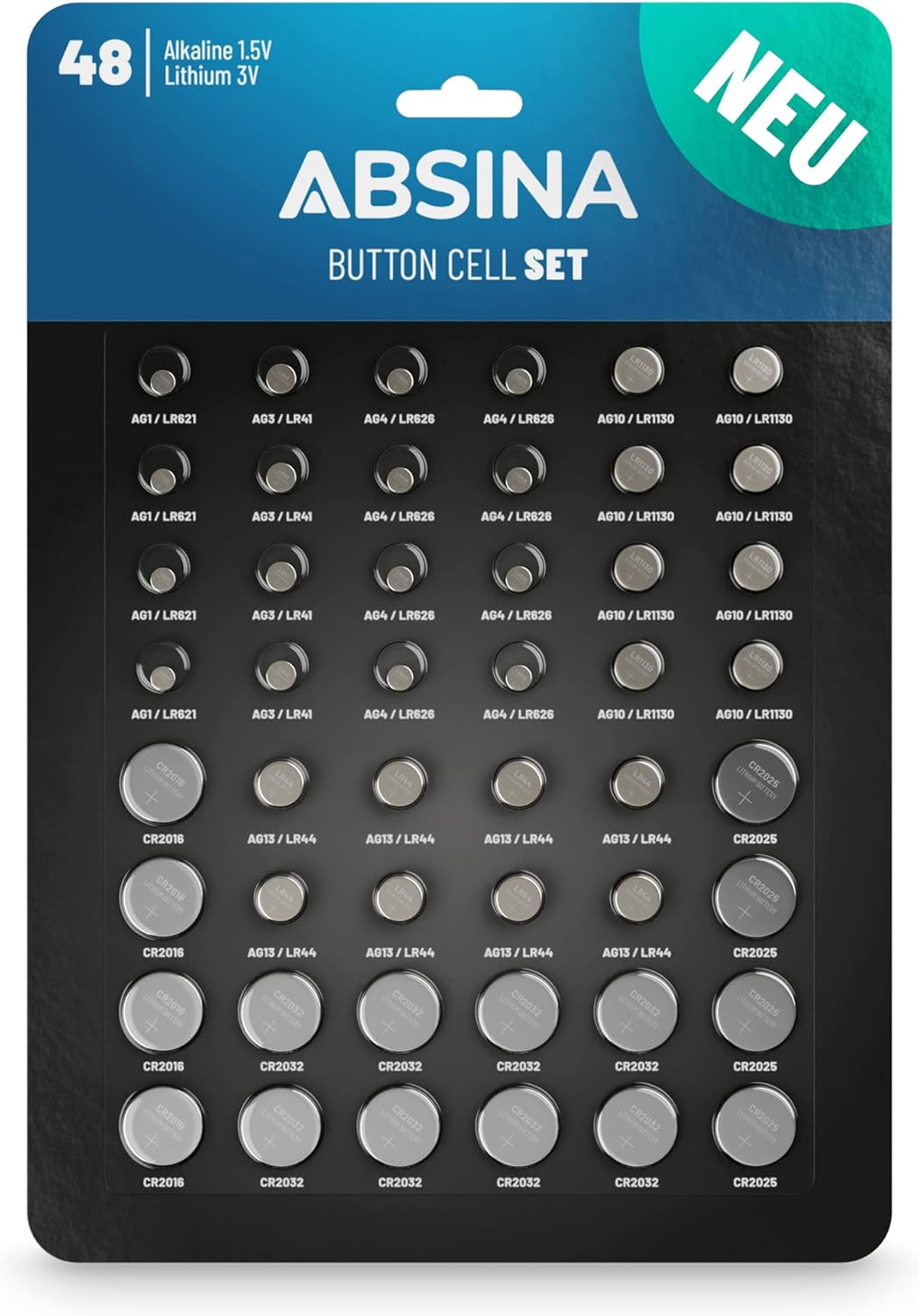Absina 48 Batterie a Bottone Miste Alcaline e Litio - immagine 1