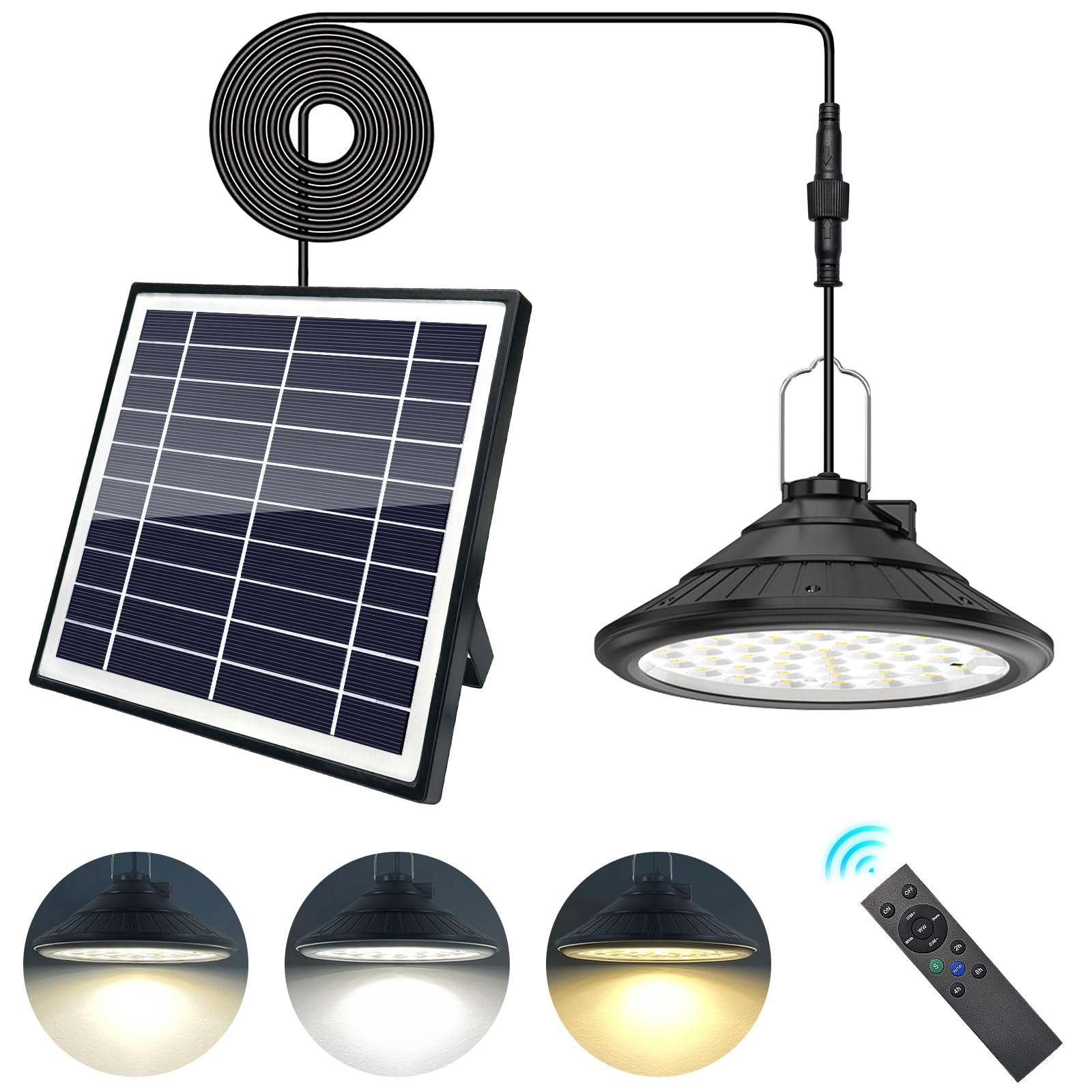 Qoolife Lampada Solare LED Interni/Esterni 4500 mAh
