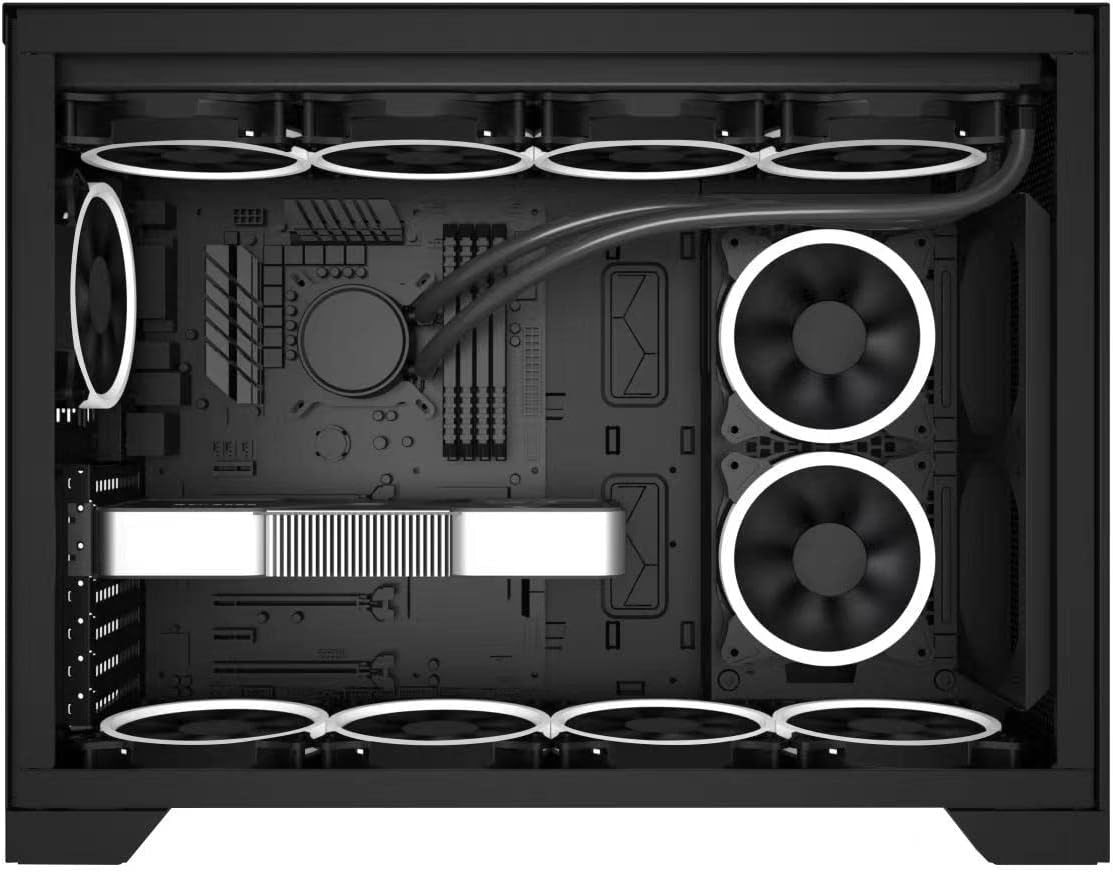 Saharagaming P480TB-E RGB ATX PC Case, Nero - immagine 4
