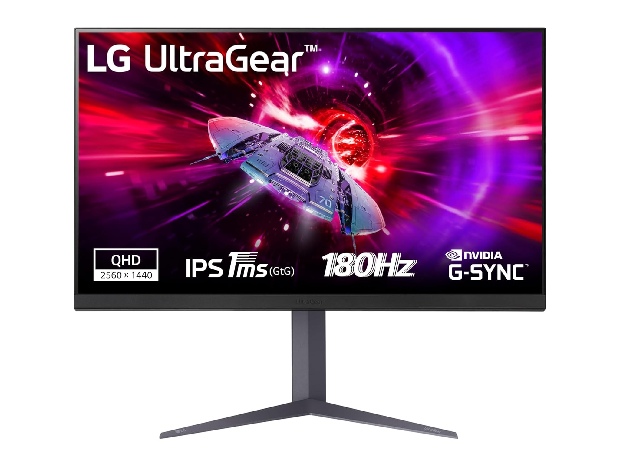 LG UltraGear 32GS75Q Monitor Gaming 32" IPS QHD (2560x1440), 180Hz, 1ms (GtG), G-Sync Compatible, AMD FreeSync, HDR 400, HDMI 2.0 (HDCP 2.2), DisplayPort 1.4, AUX, Flicker Safe, Nero