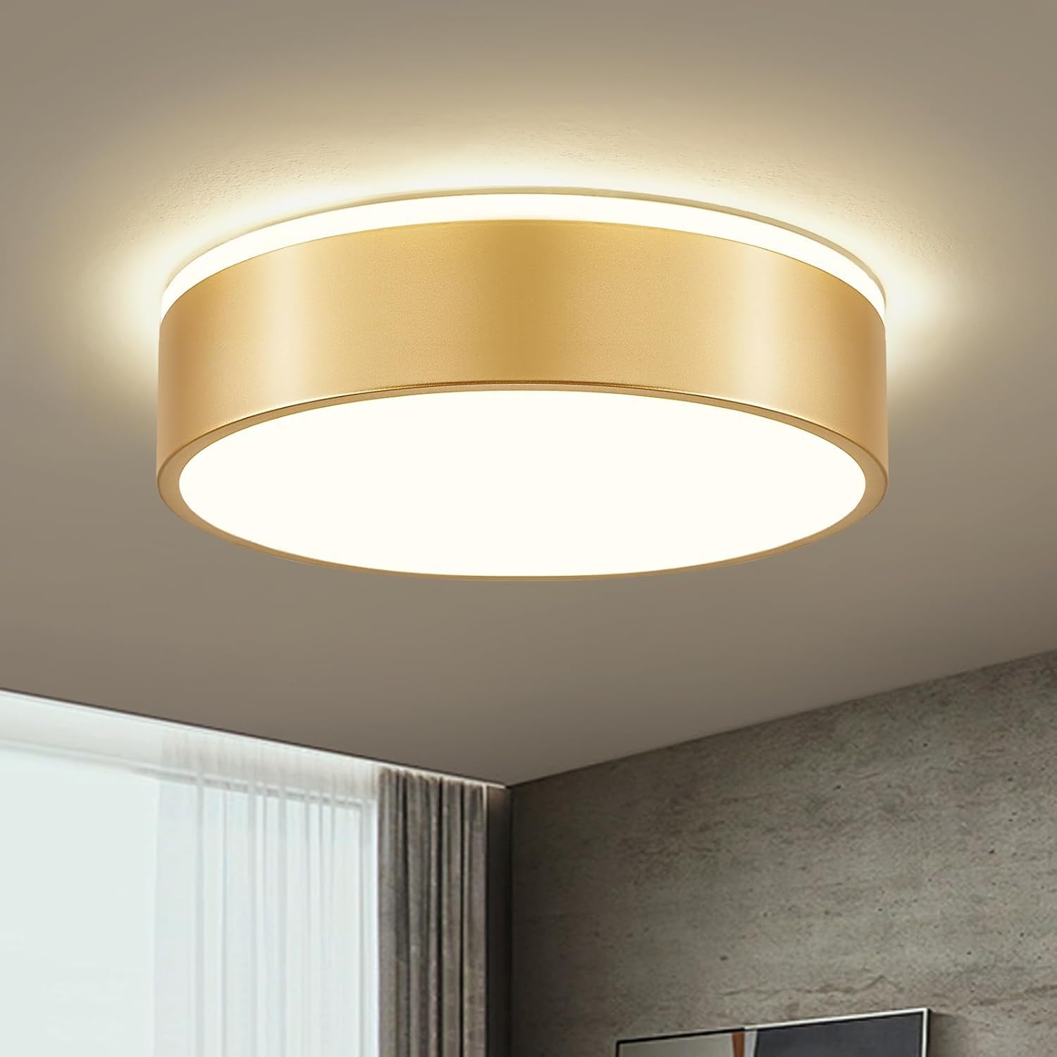 Plafoniera LED Soffitto Moderna Oro 24W Ø30cm