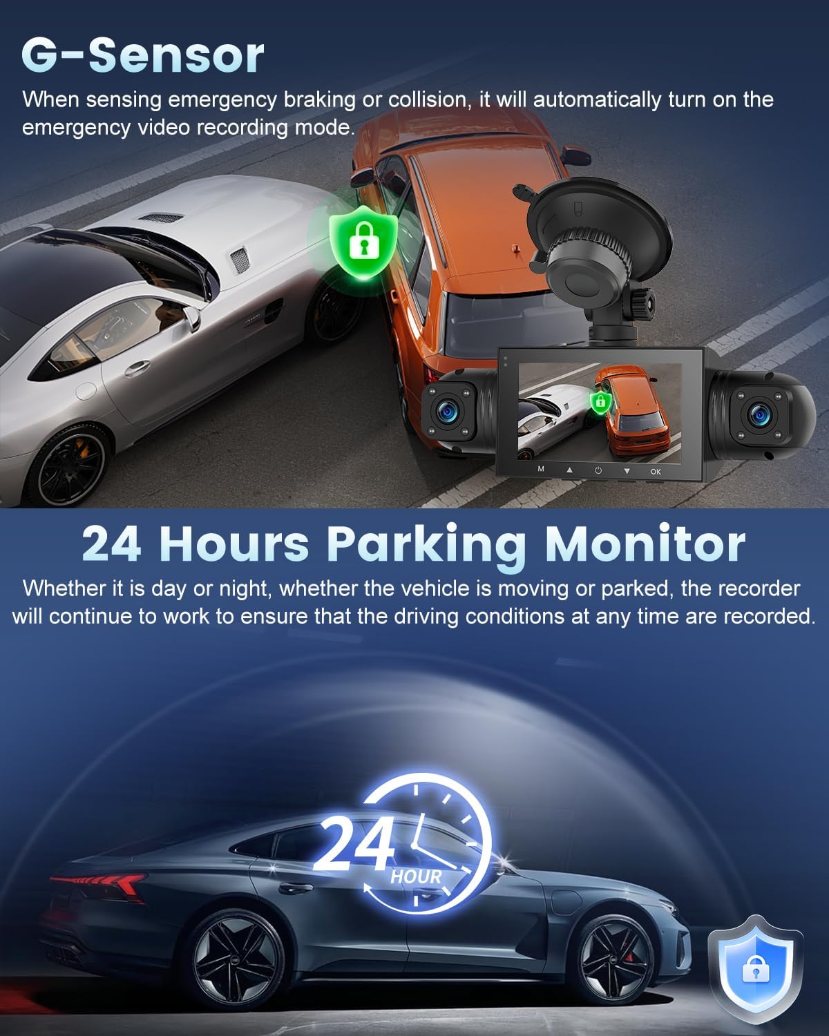 Nhopeew Dash Cam 4 Canali Anteriore e Posteriore 1080P - immagine 4