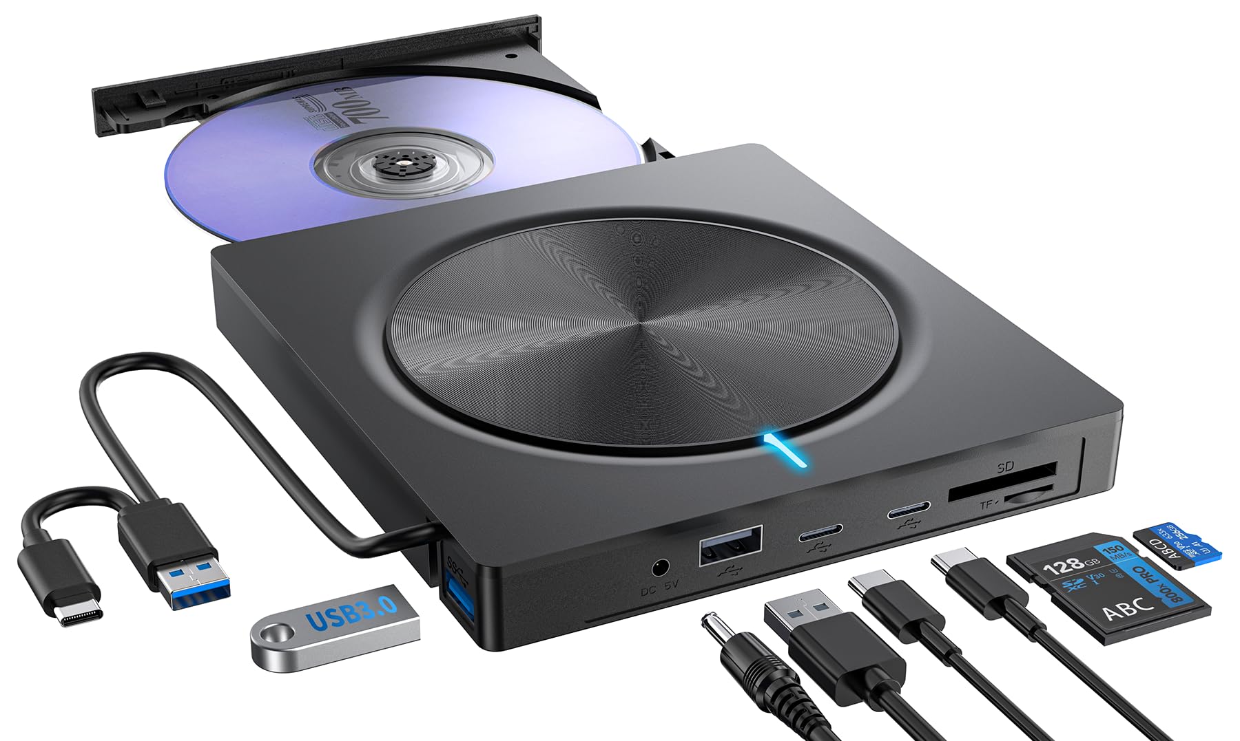 Lettore Masterizzatore CD/DVD Esterno USB 3.0 & Type C