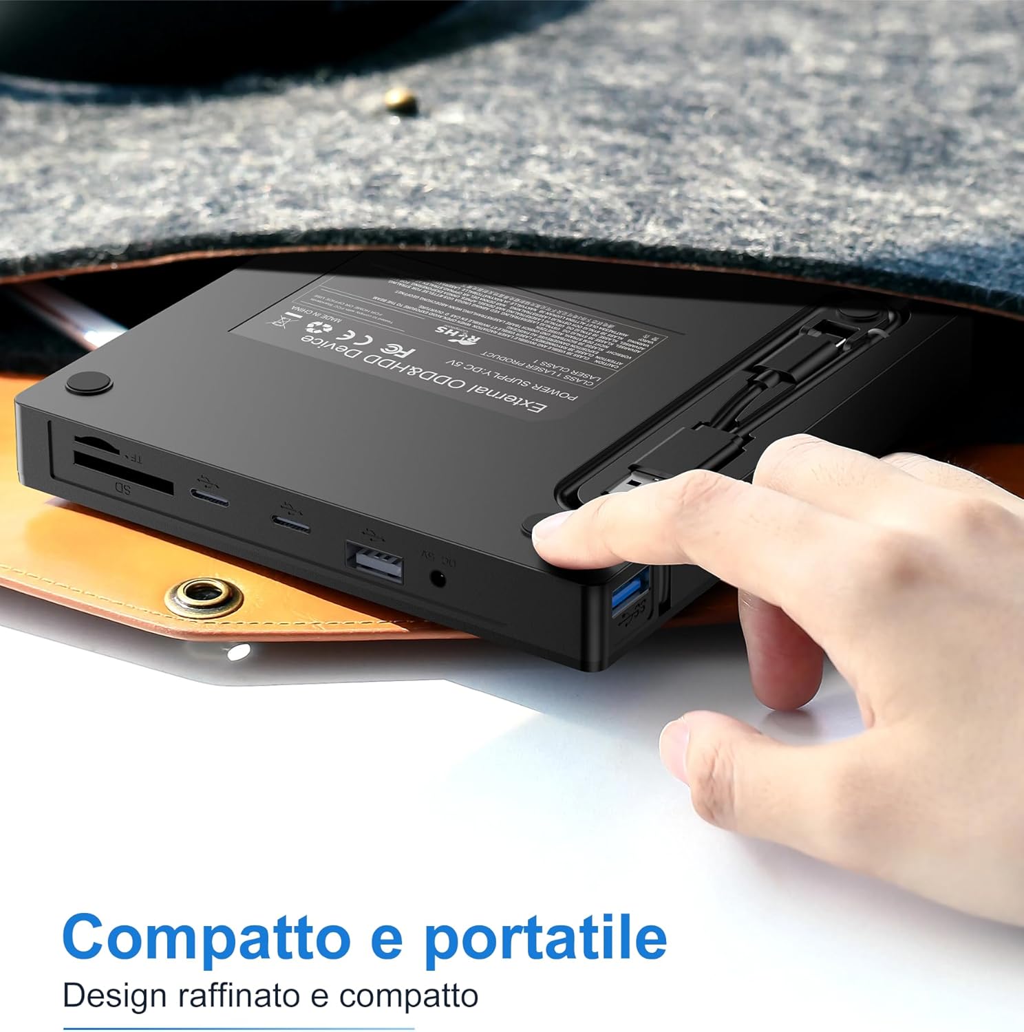 Lettore Masterizzatore CD/DVD Esterno USB 3.0 & Type C - immagine 6
