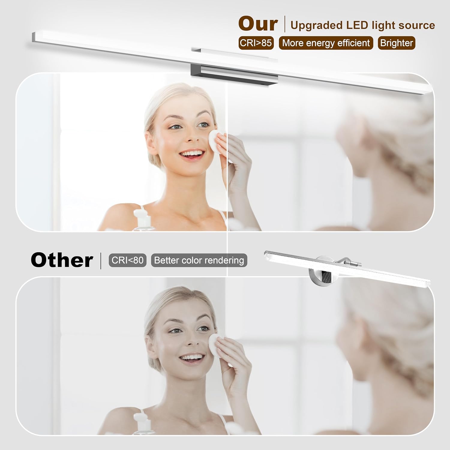 Luce Specchio Bagno LED 100cm IP44 Freddo 6000K - immagine 4