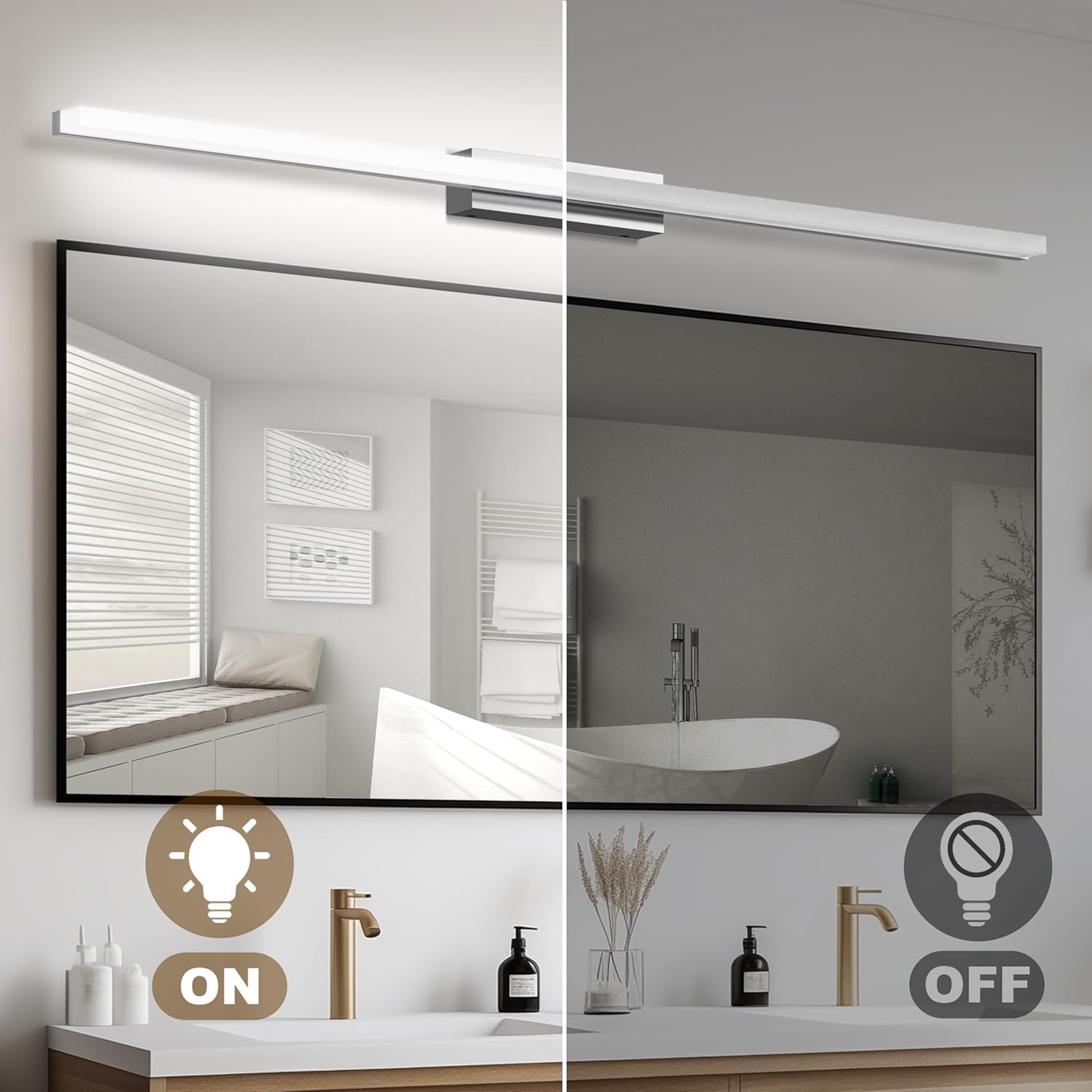 Luce Specchio Bagno LED 100cm IP44 Freddo 6000K - immagine 9