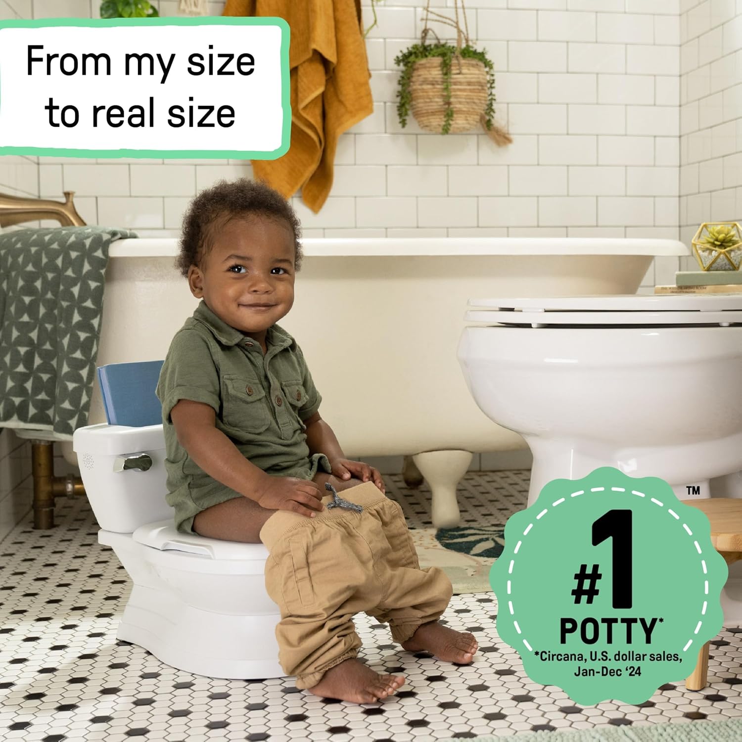 Ingenuity My Size Potty Pro - Vasino Realistico 2-in-1, Bianco - immagine 3