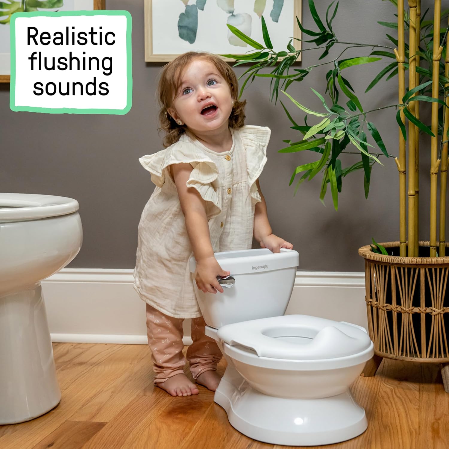Ingenuity My Size Potty Pro - Vasino Realistico 2-in-1, Bianco - immagine 4