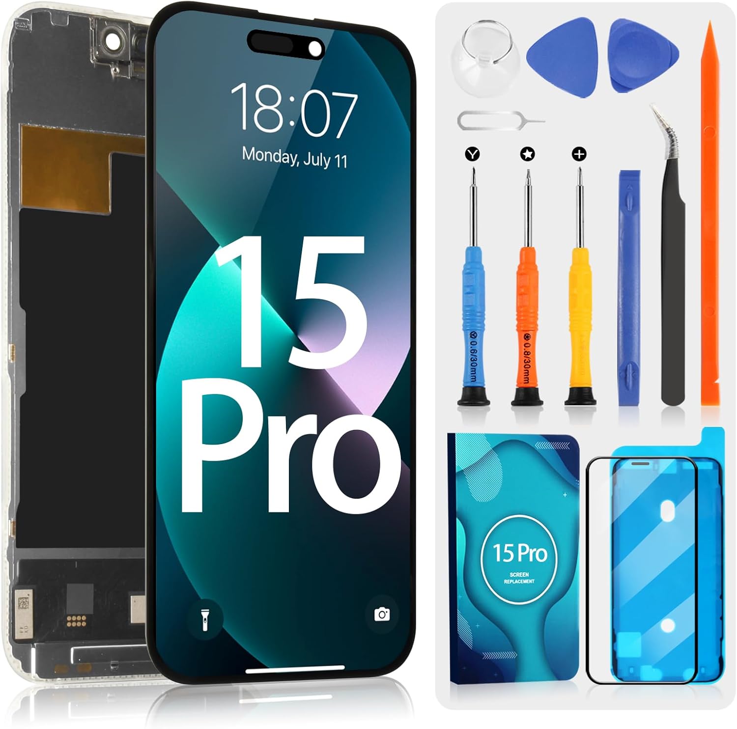 Schermo OLED per iPhone 15 Pro 6,1" Nero - immagine 1