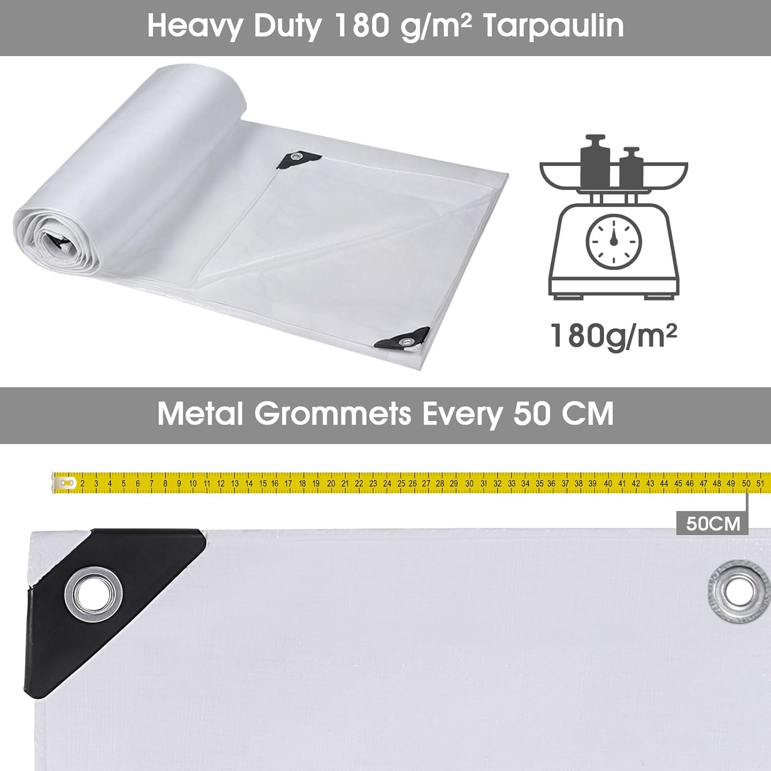 Telo Impermeabile Esterno 4x6m 180 g/m² PE - immagine 2