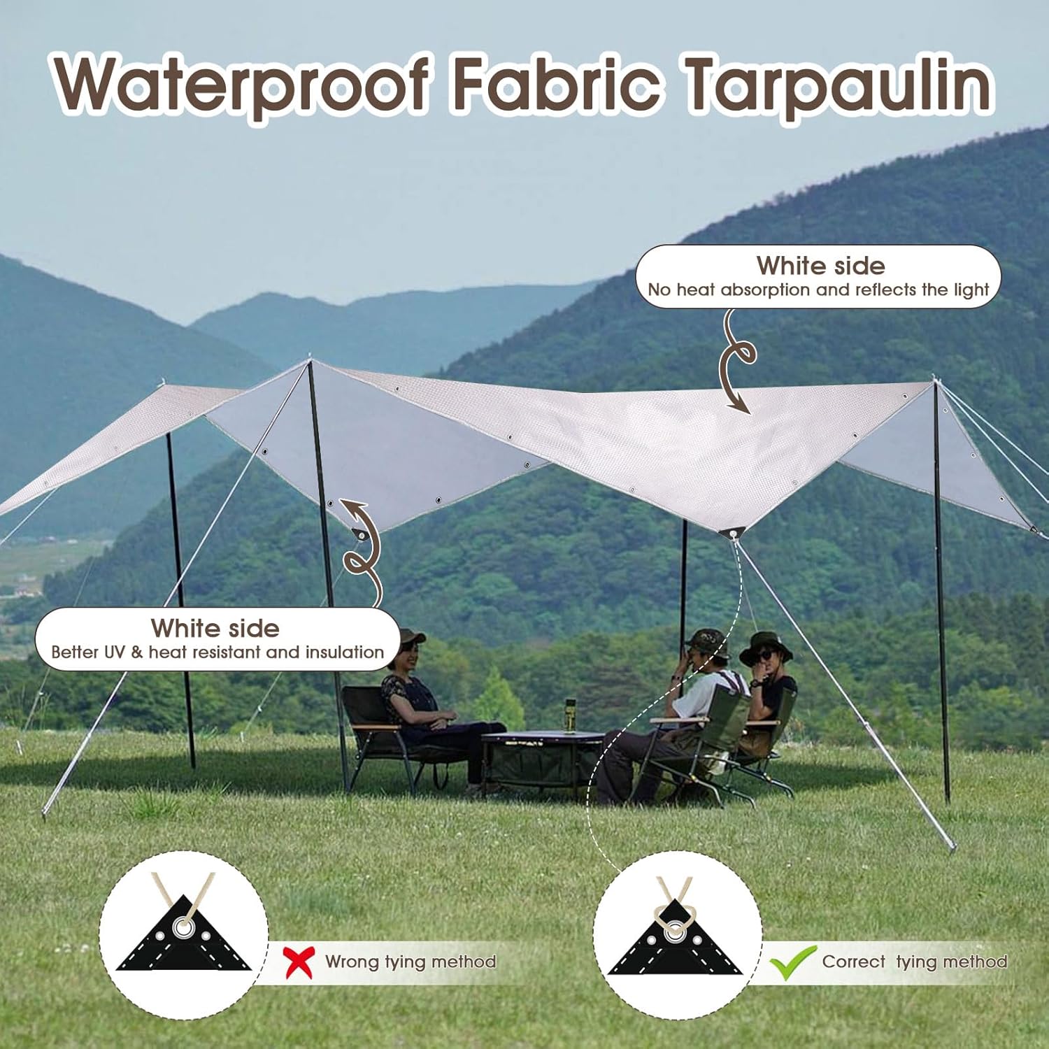 Telo Impermeabile Esterno 4x6m 180 g/m² PE - immagine 5