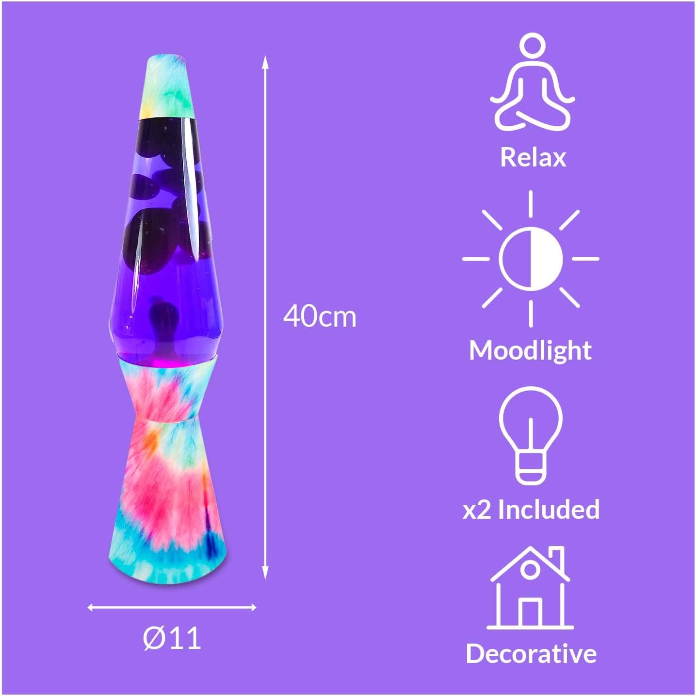 Fisura - Lampada Lava Tie Dye Viola 40cm - immagine 2