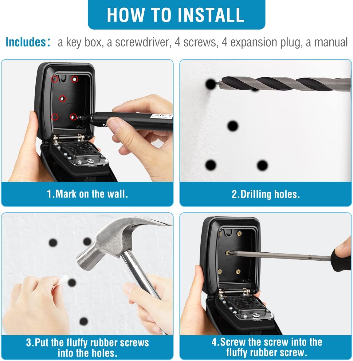 Cassaforte per Chiavi Esterno a Combinazione - immagine 6