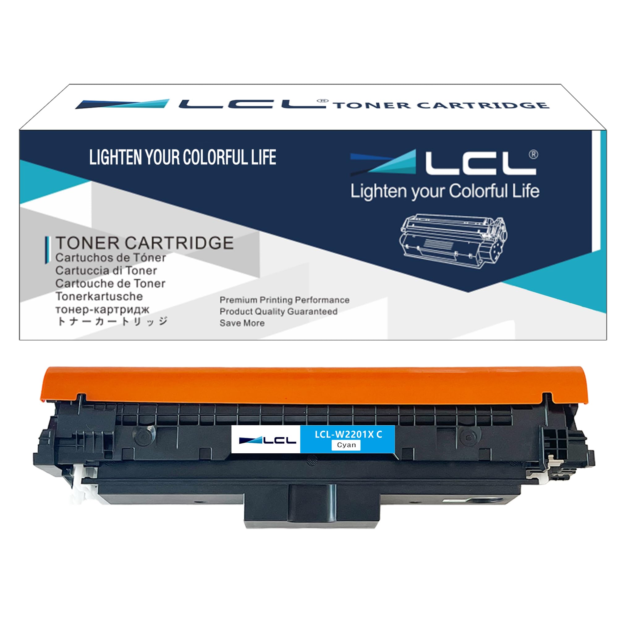 LCL W2201X (With CHIP) Ciano Cartucce di Toner Compatibile per HP 220A 220X W2201A W2201X Sostituzione per HP Color LaserJet Pro MFP 4302dw 4302fdw 4202dw 4202dn 4302fdn(1-Pack)