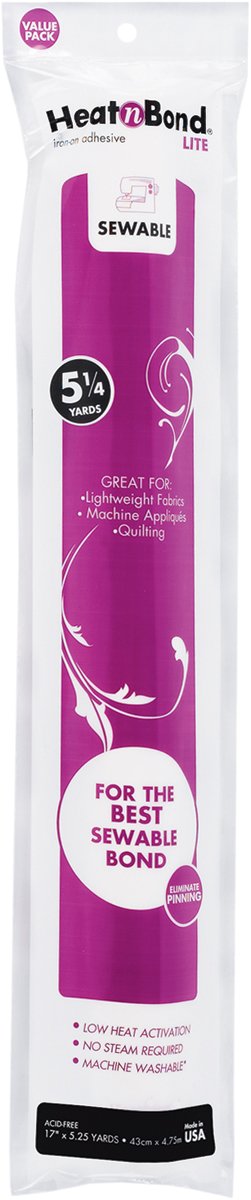 Therm o Web - Adesivo trasferibile versatile per cucitura a caldo, 4,8 m x 43 cm