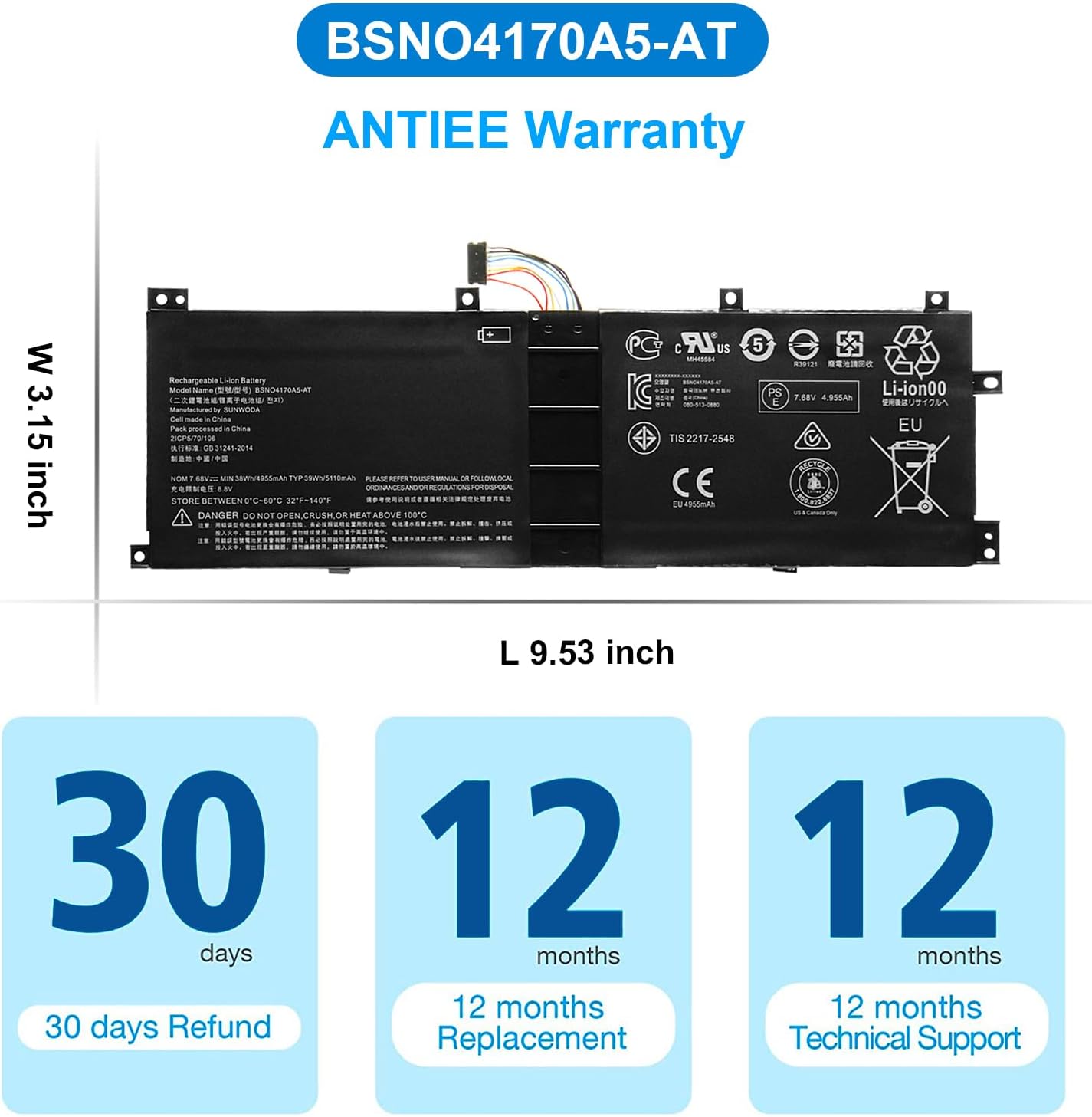 Antiee BSNO4170A5-AT - Batteria per Lenovo Ideapad Miix - immagine 7