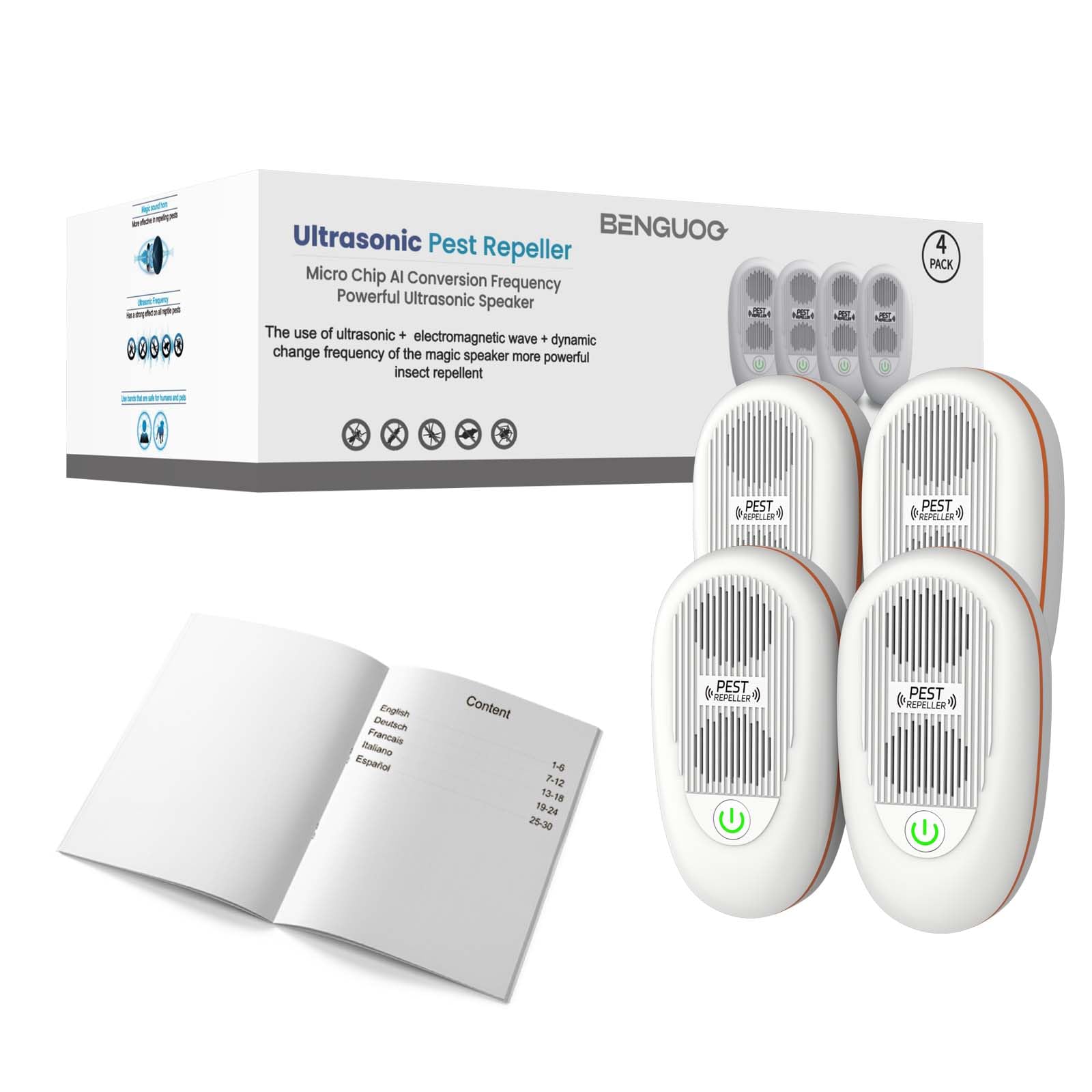 Ultrasuoni per Topi - 4 Pezzi Dissuasori Portatili