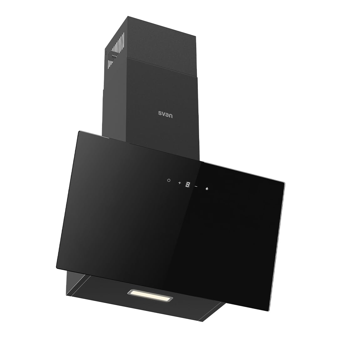 Svan Campana Extractora Inclinada 60cm Cristal Nero