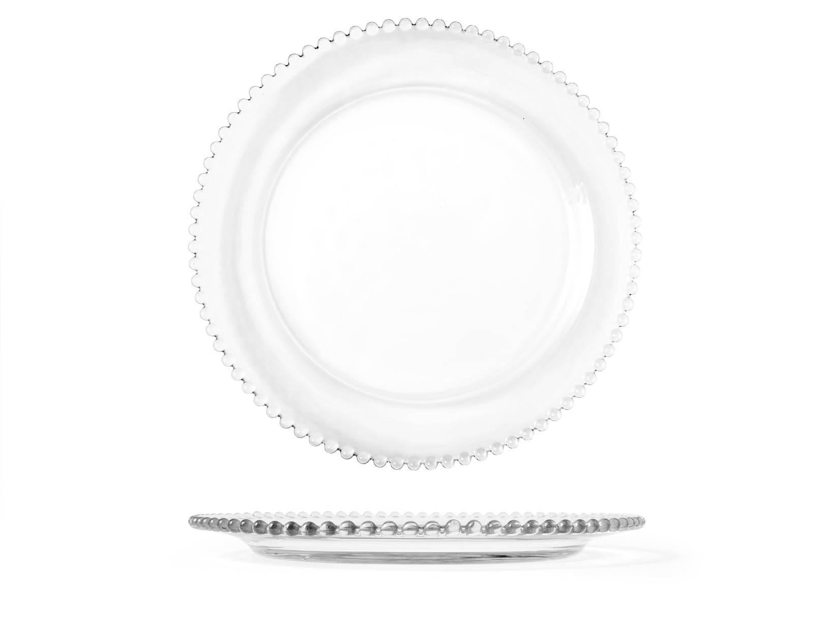 H&h set 6 piatti vetro tondo collier cm34